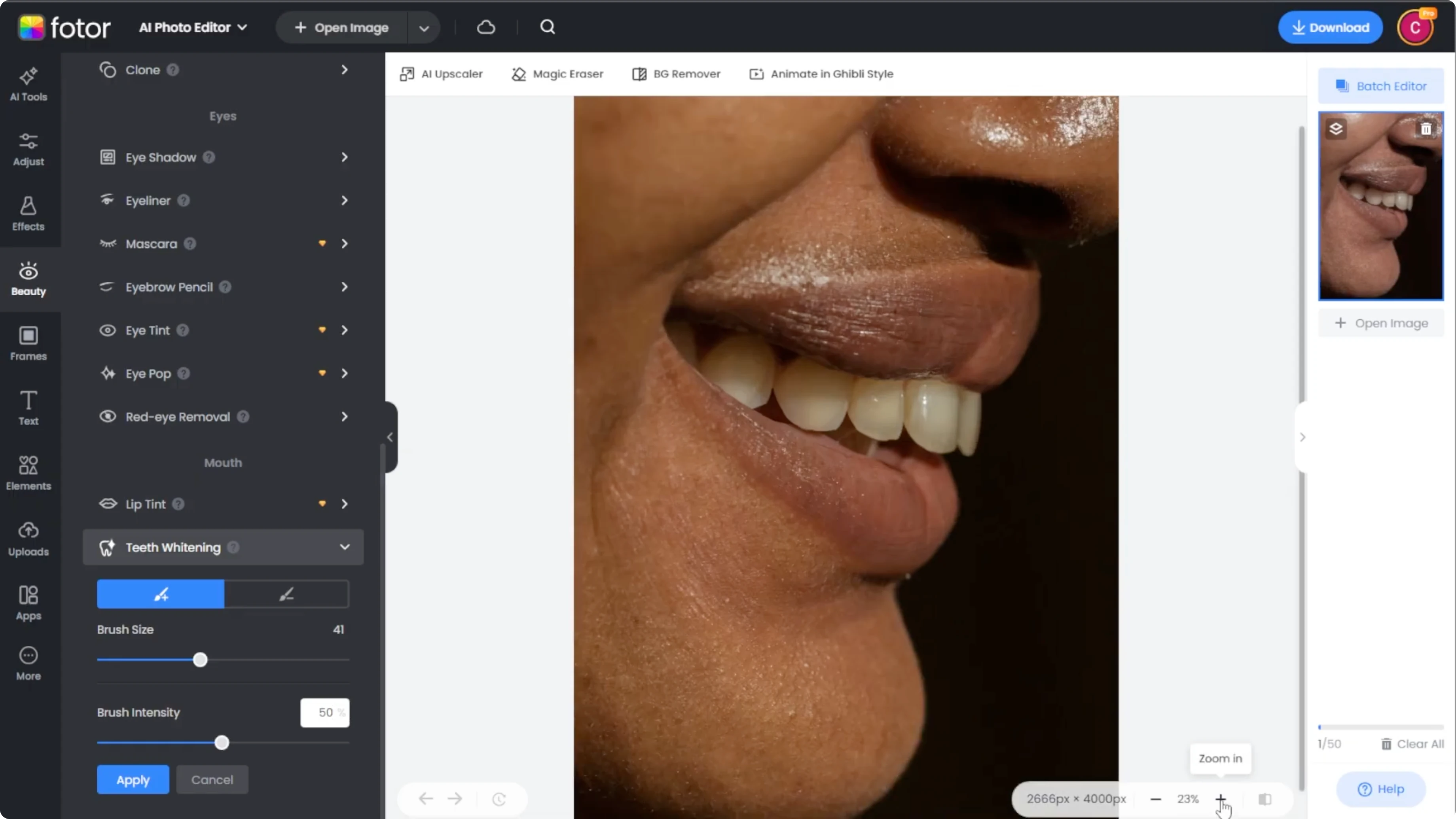 Screenshot from How to Whiten Teeth and Brighten Your Smile Naturally with AI? at 56s