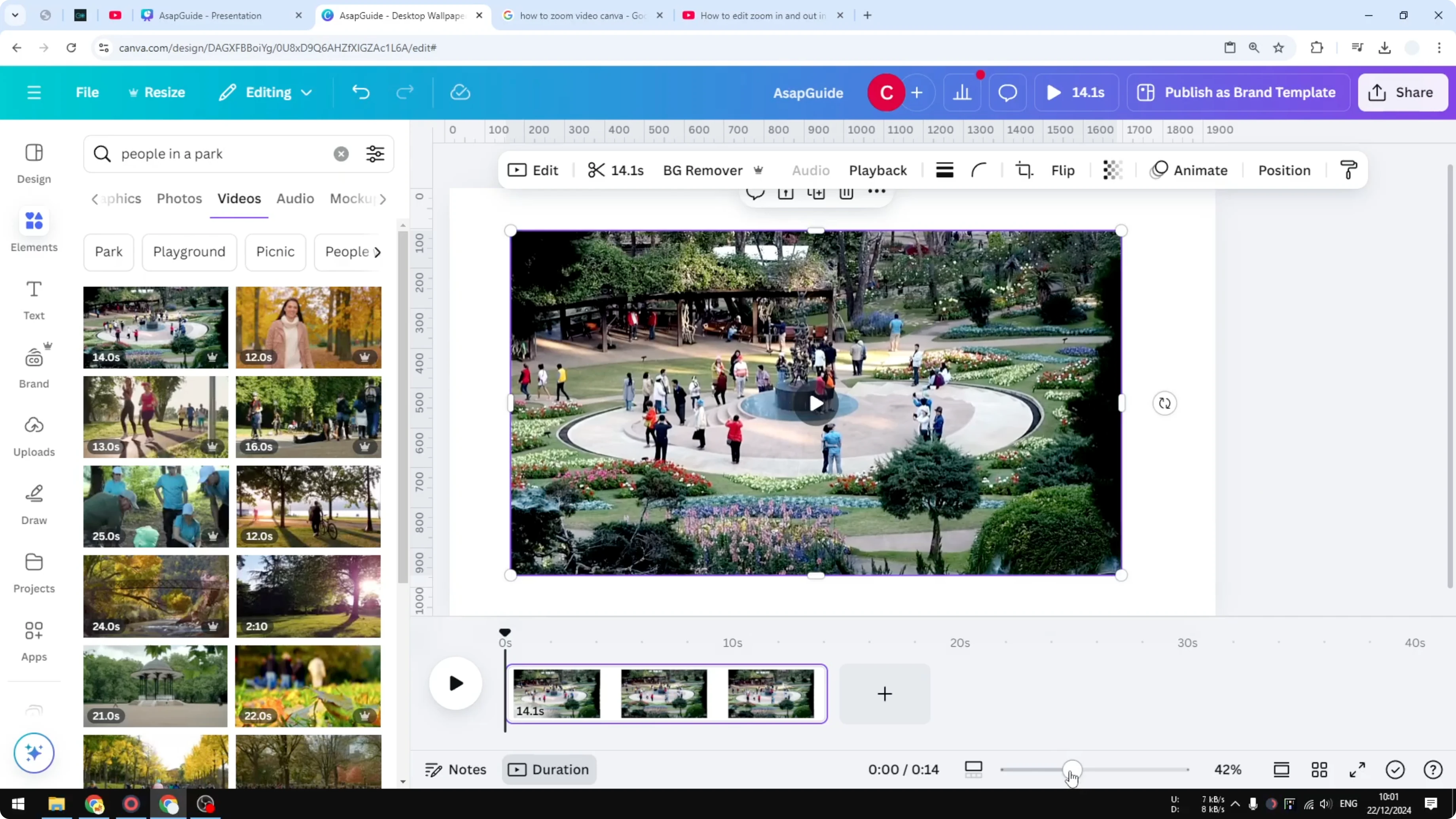 Screenshot from How to Zoom In Video in Canva at 44s