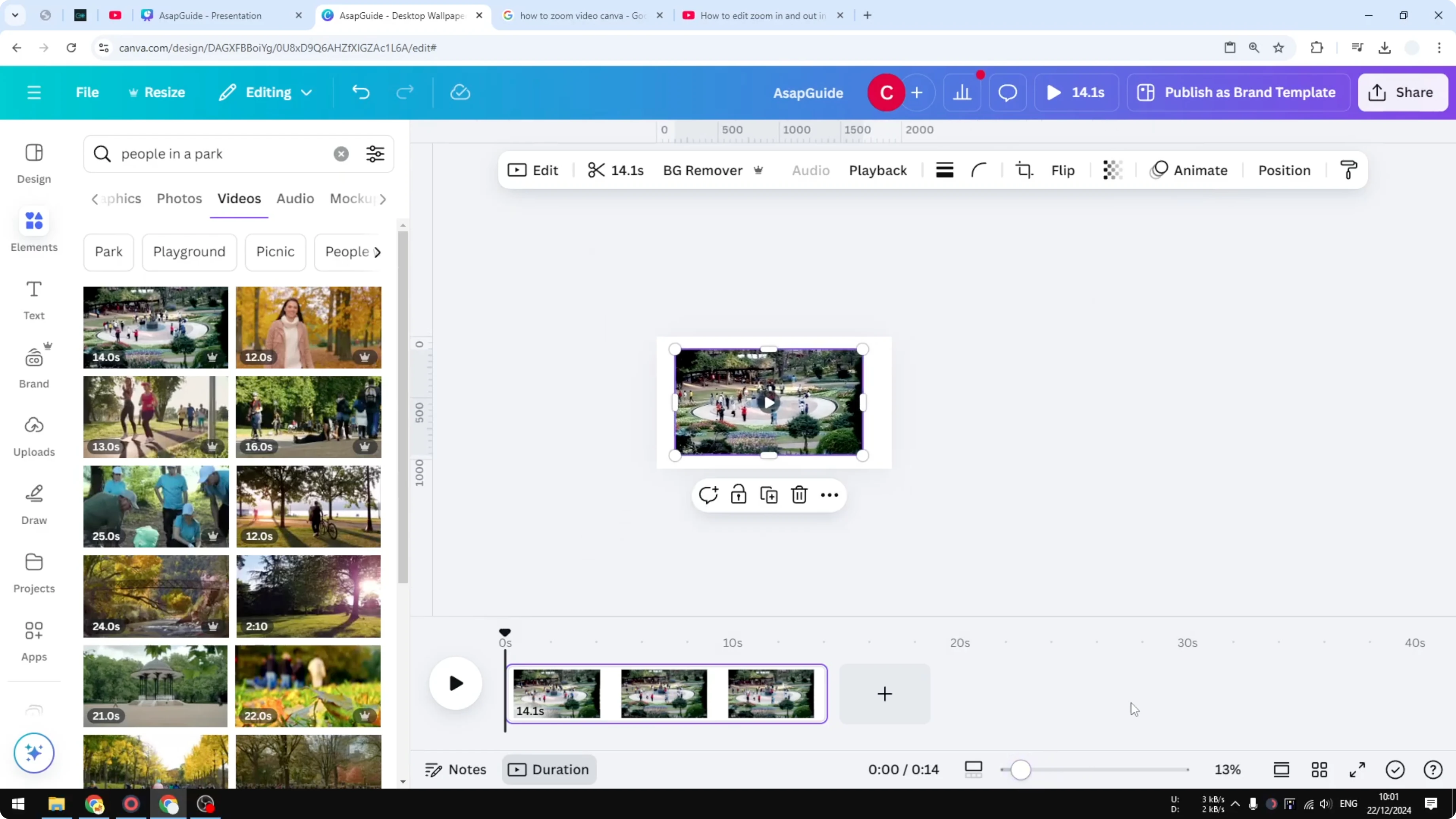 Screenshot from How to Zoom In Video in Canva at 49s