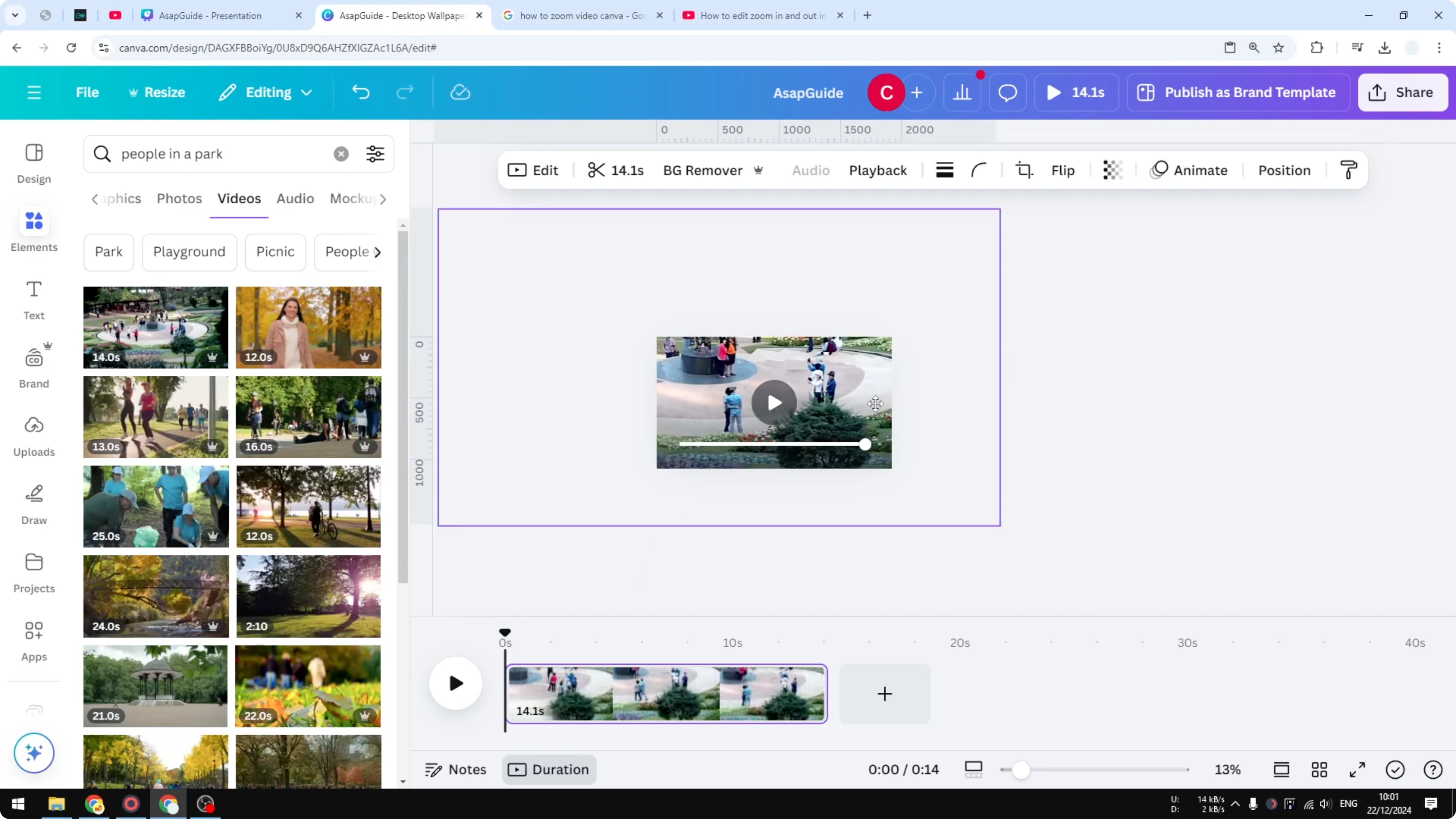 Screenshot from How to Zoom In Video in Canva at 58s