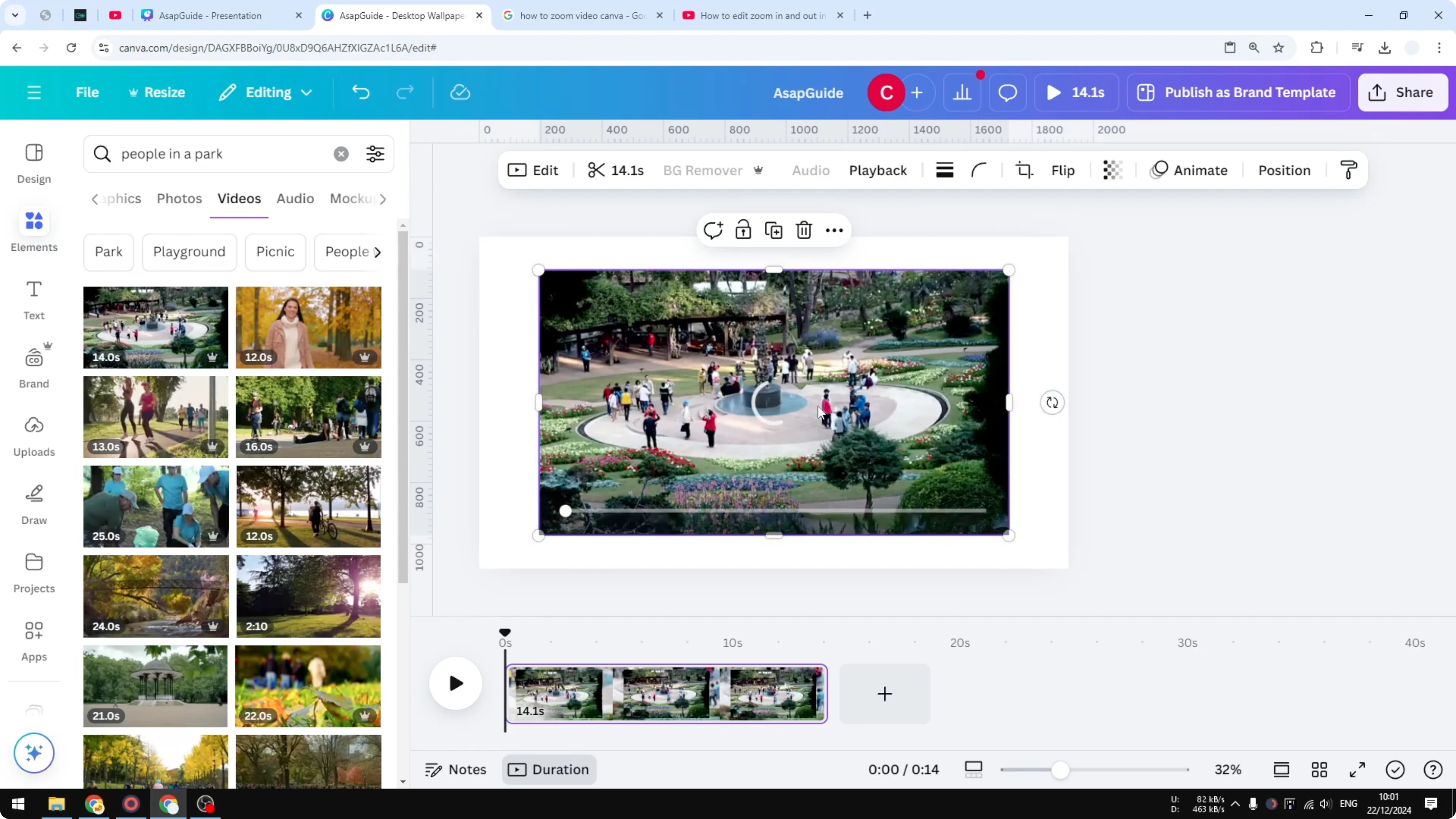 Screenshot from How to Zoom In Video in Canva at 74s