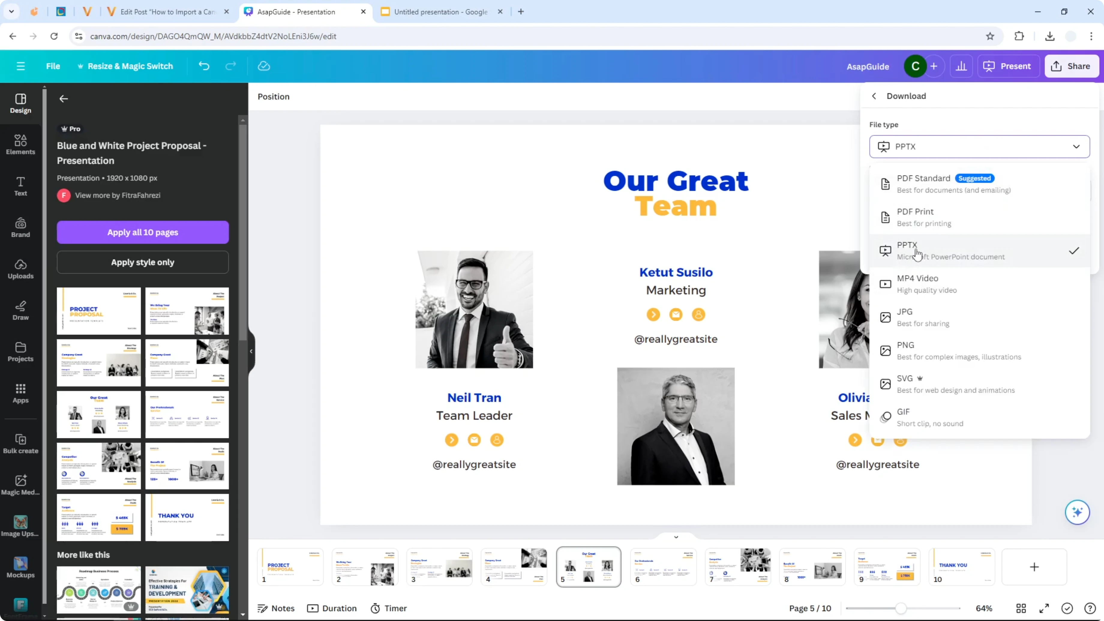 Screenshot from How to Import a Canva Presentation into Google Slides at 19s