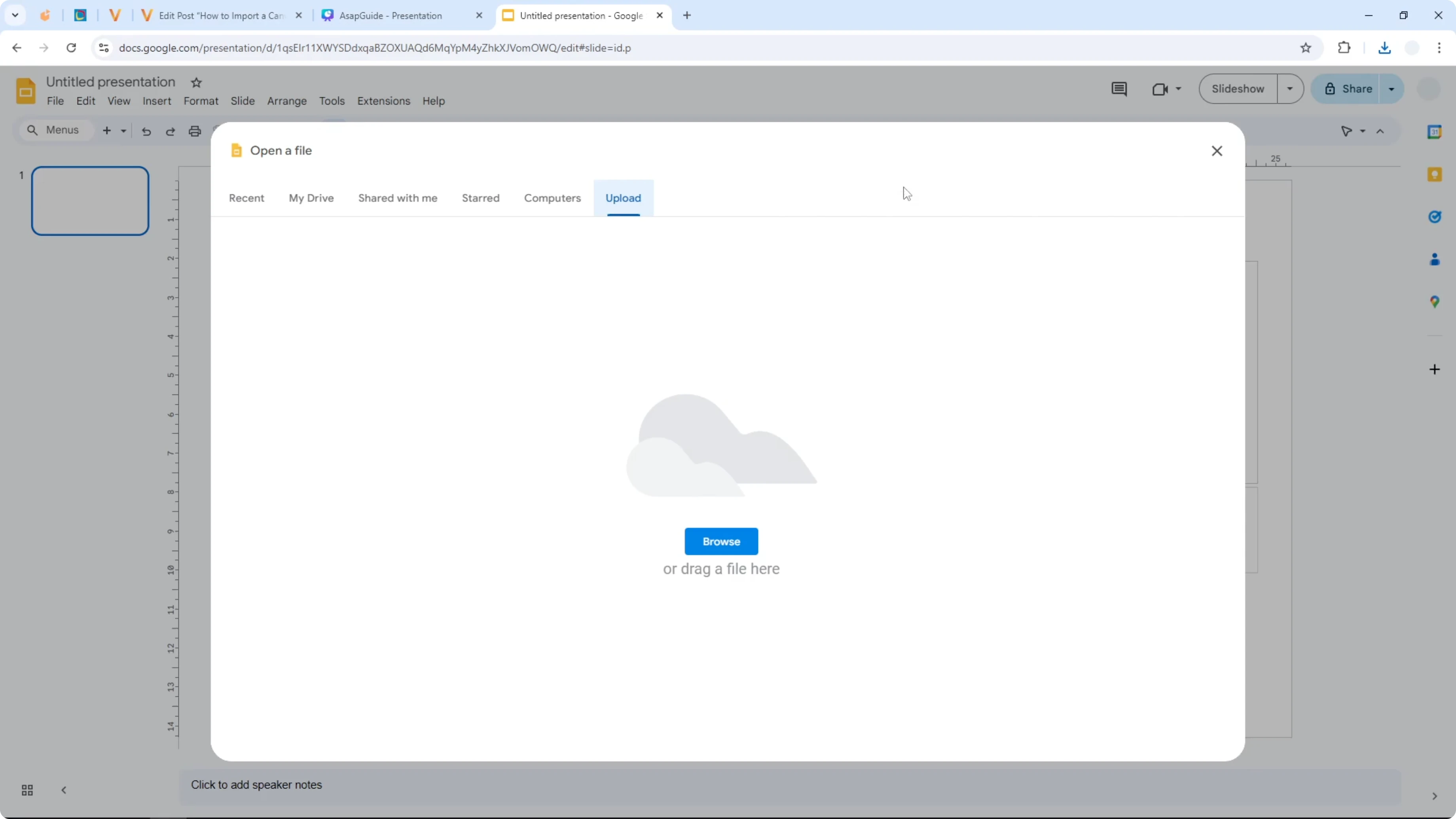 Screenshot from How to Import a Canva Presentation into Google Slides at 74s