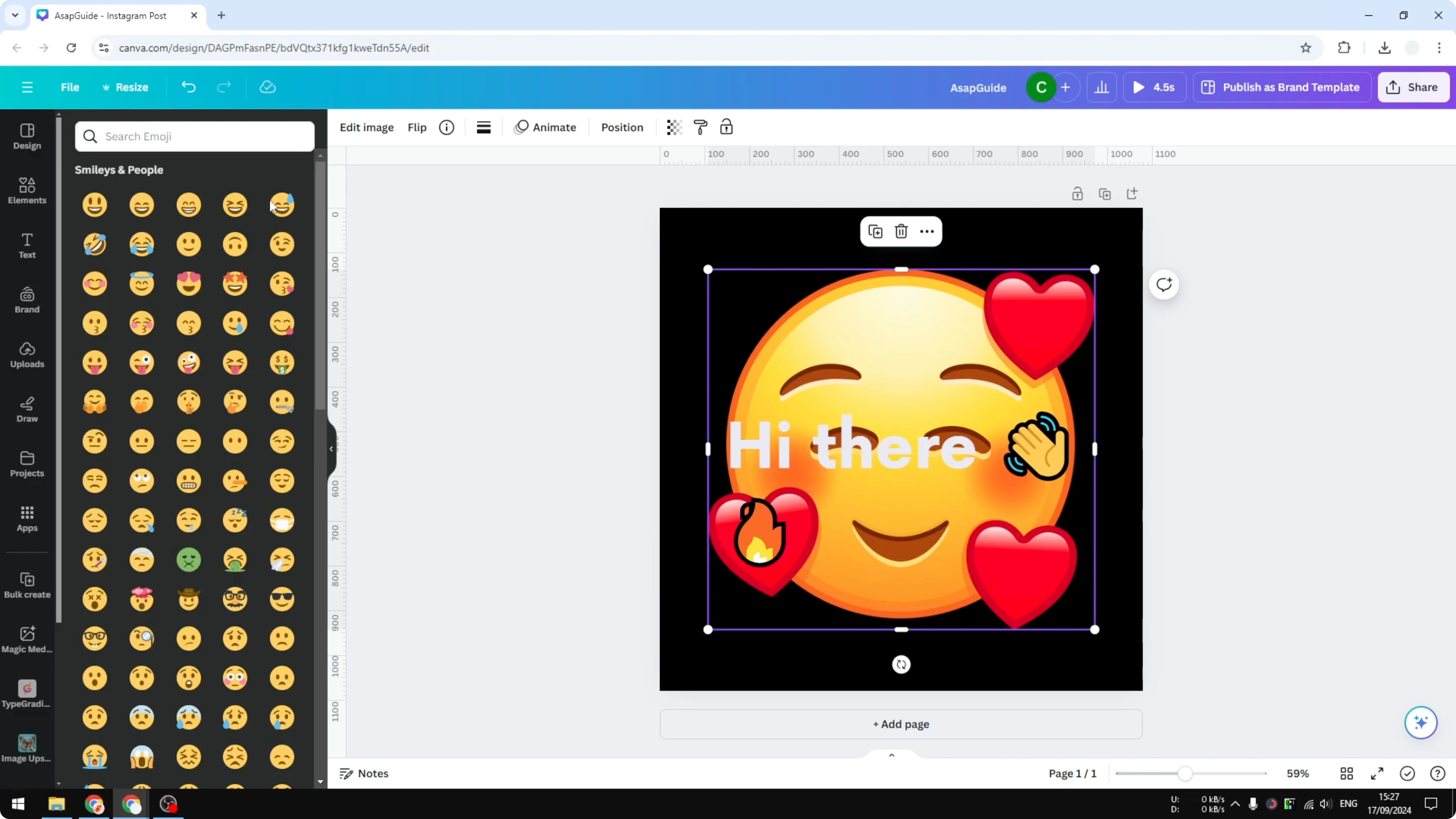 Screenshot from How to Insert Emojis in Canva at 111s