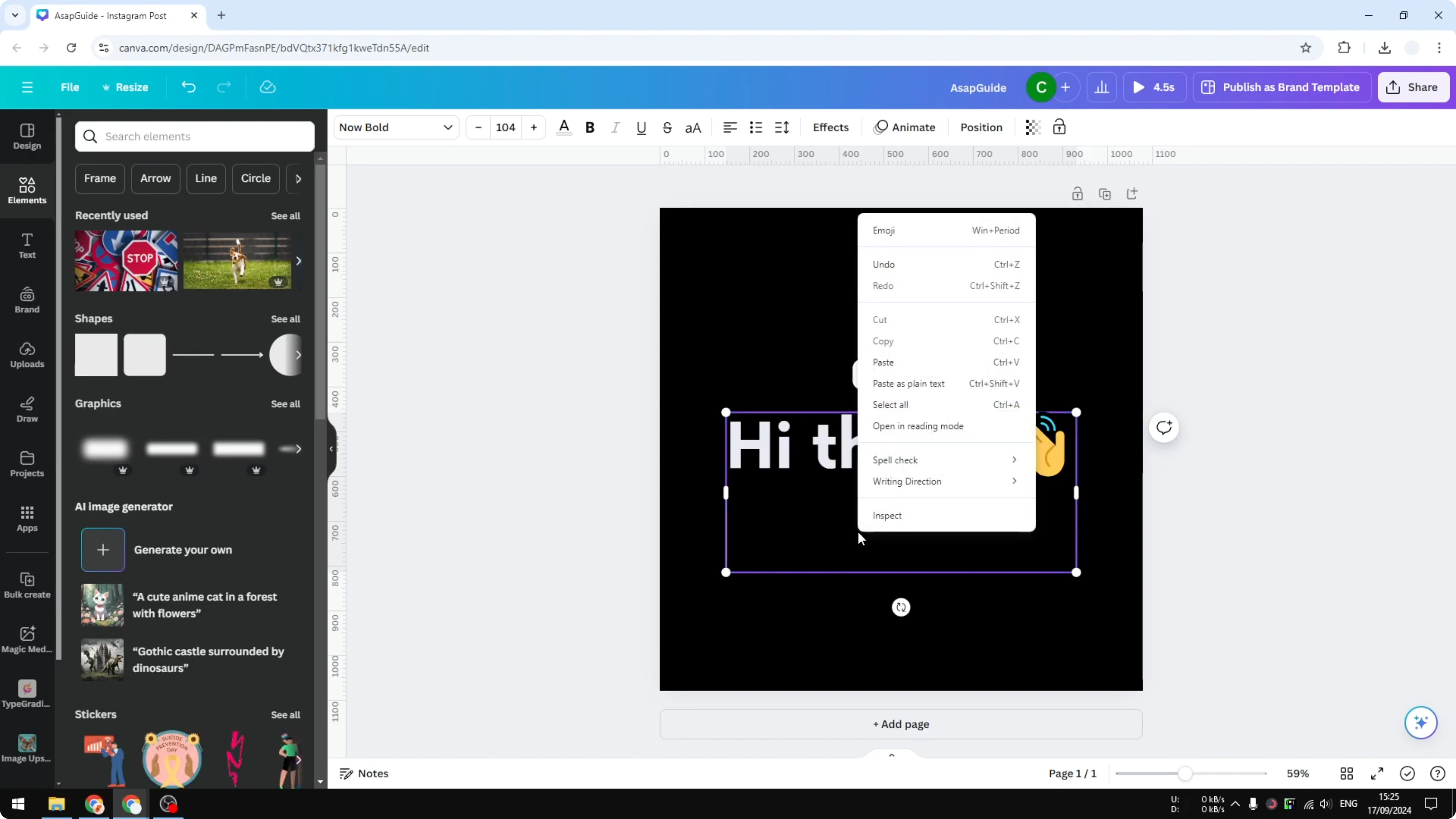 Screenshot from How to Insert Emojis in Canva at 30s