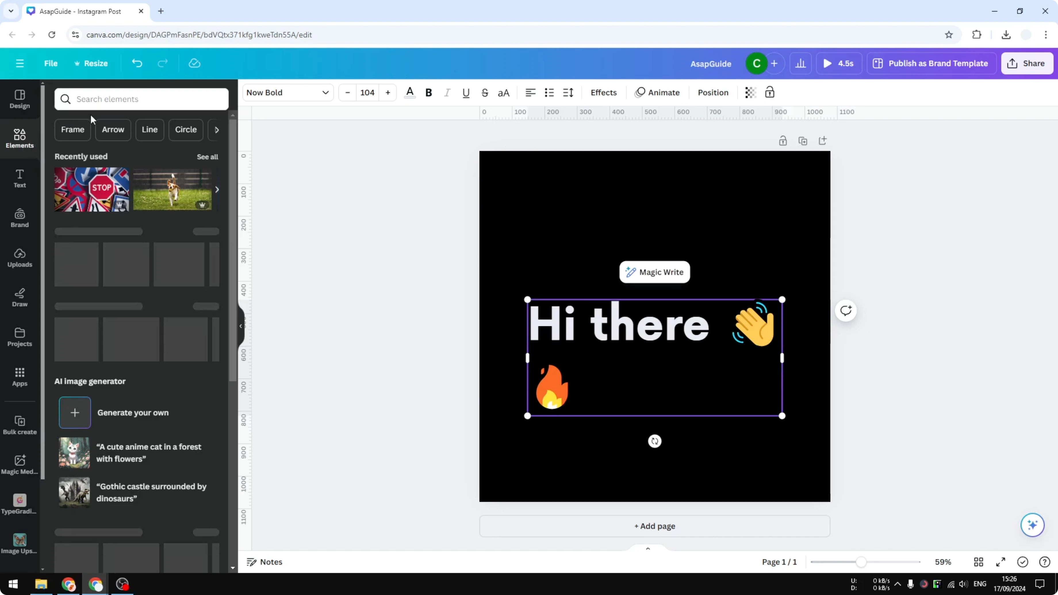 Screenshot from How to Insert Emojis in Canva at 65s
