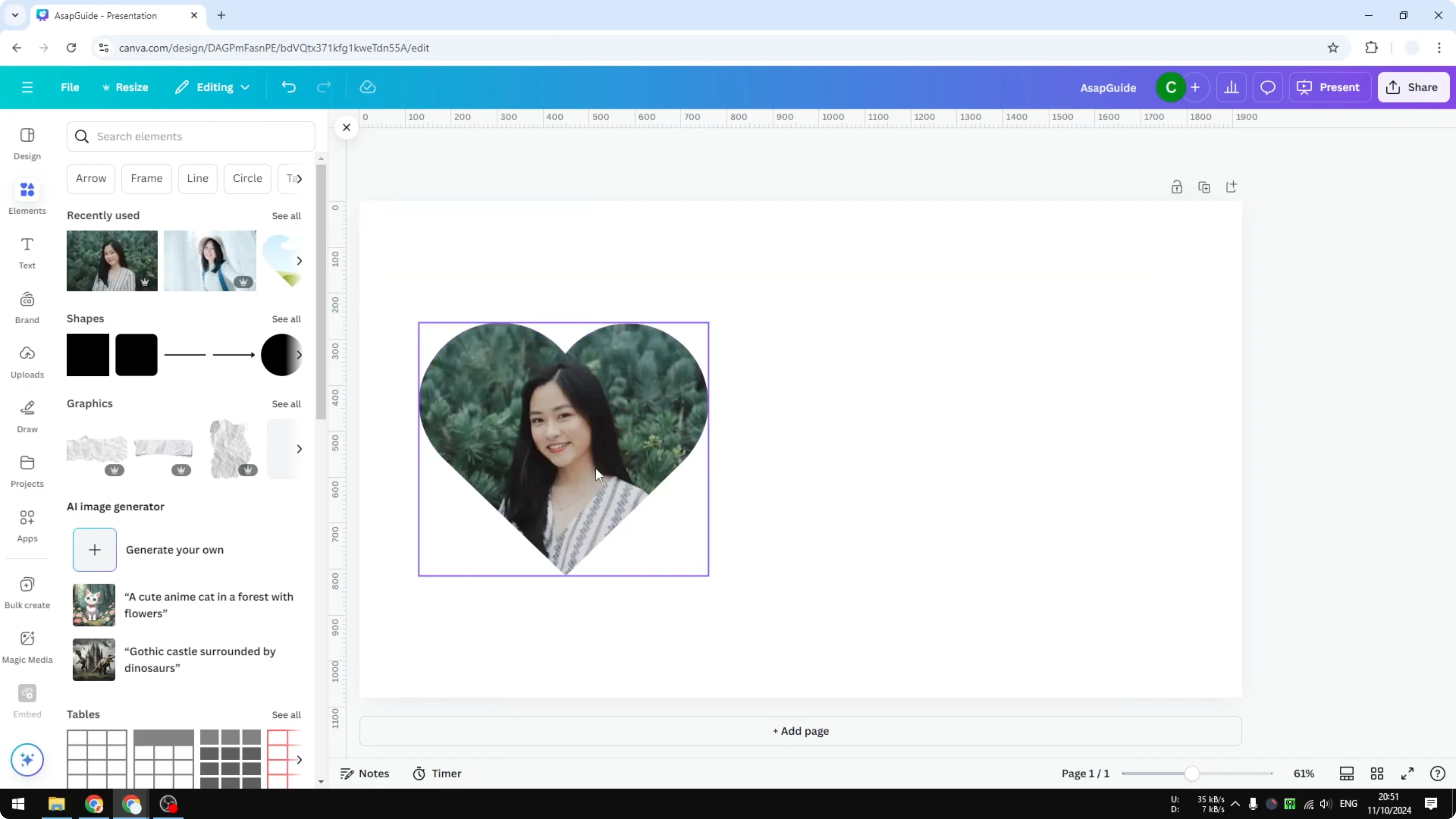 Screenshot from How to Insert a Photo to Shape in Canva at 123s