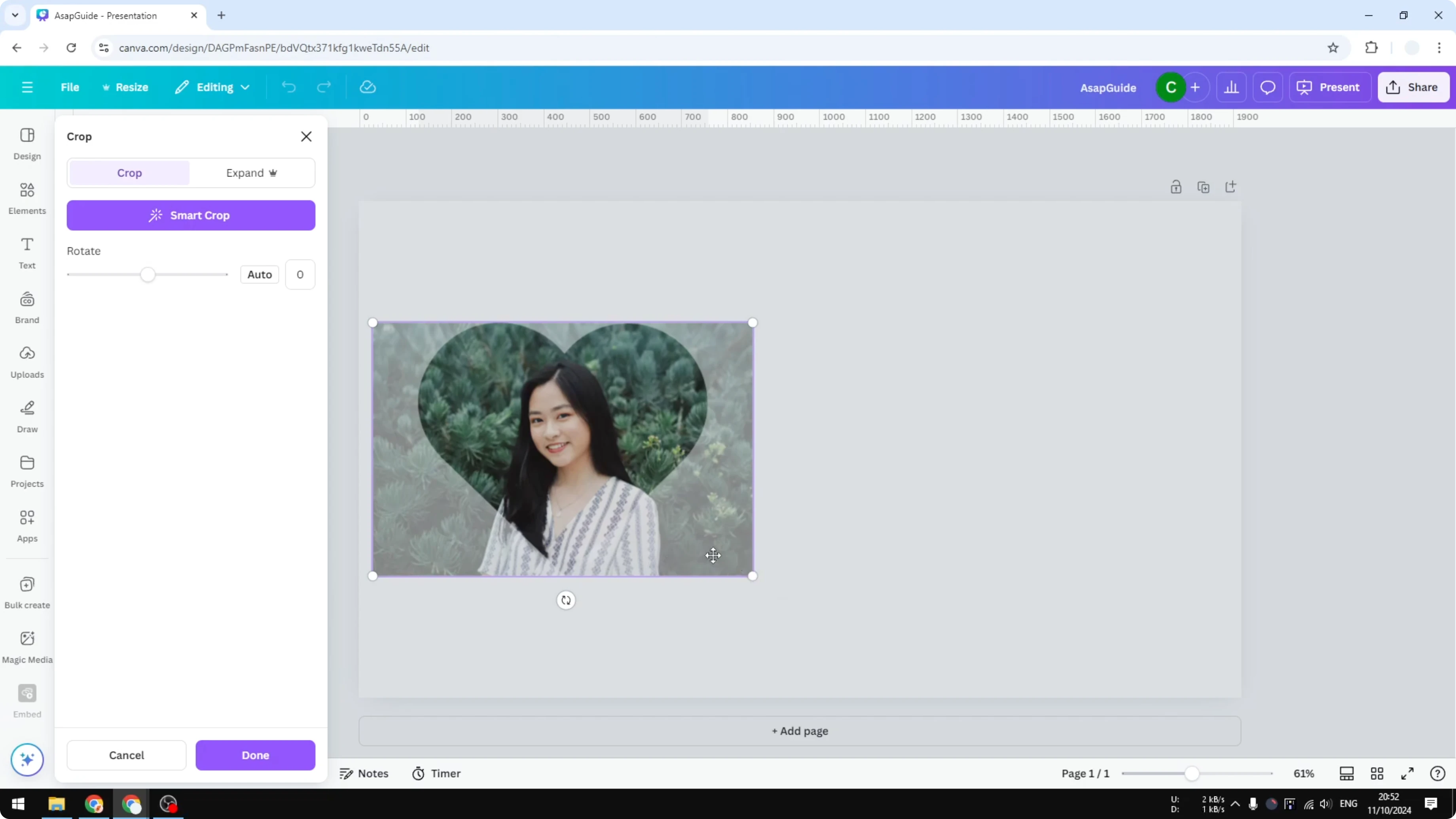 Screenshot from How to Insert a Photo to Shape in Canva at 134s