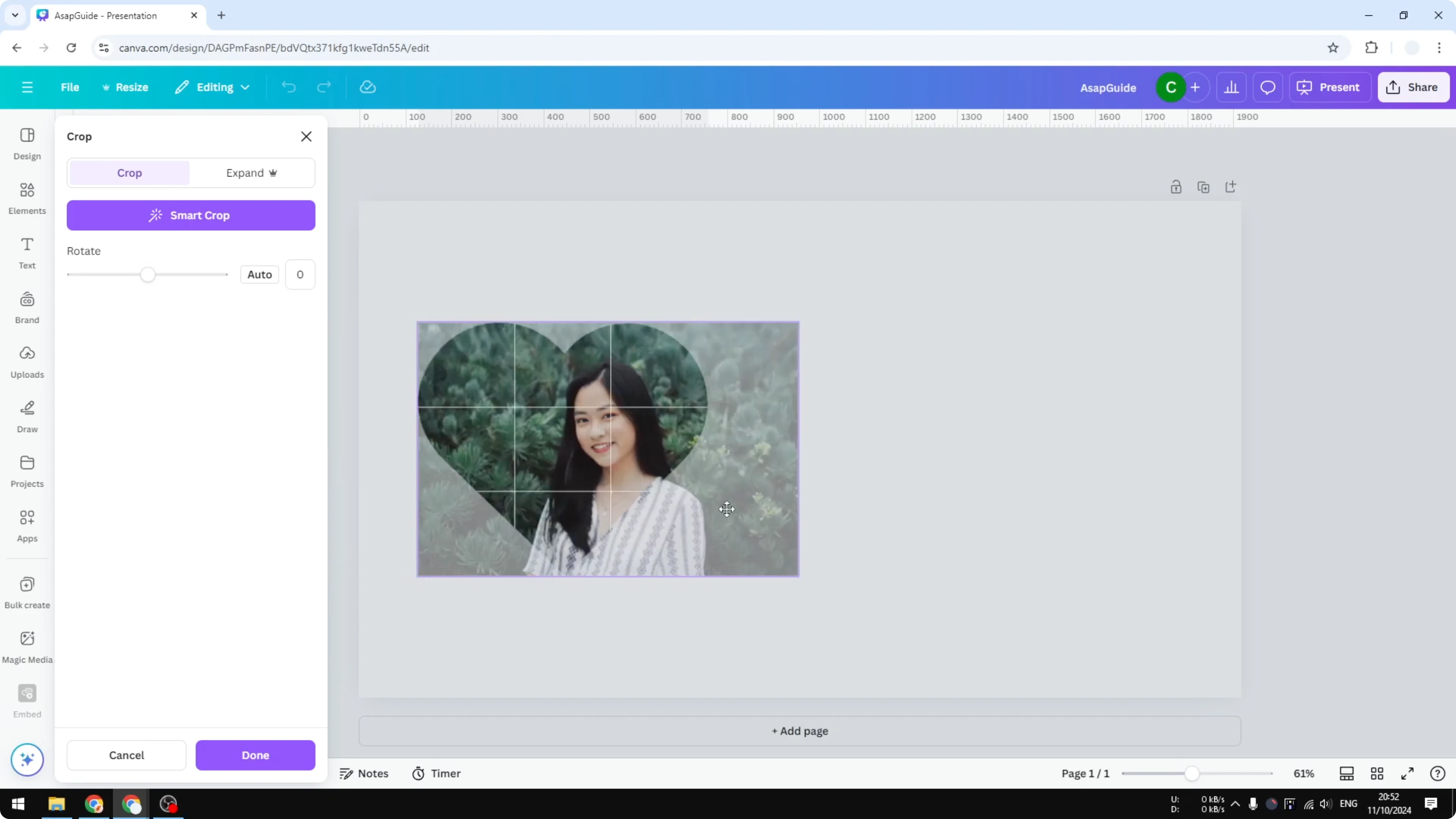 Screenshot from How to Insert a Photo to Shape in Canva at 139s