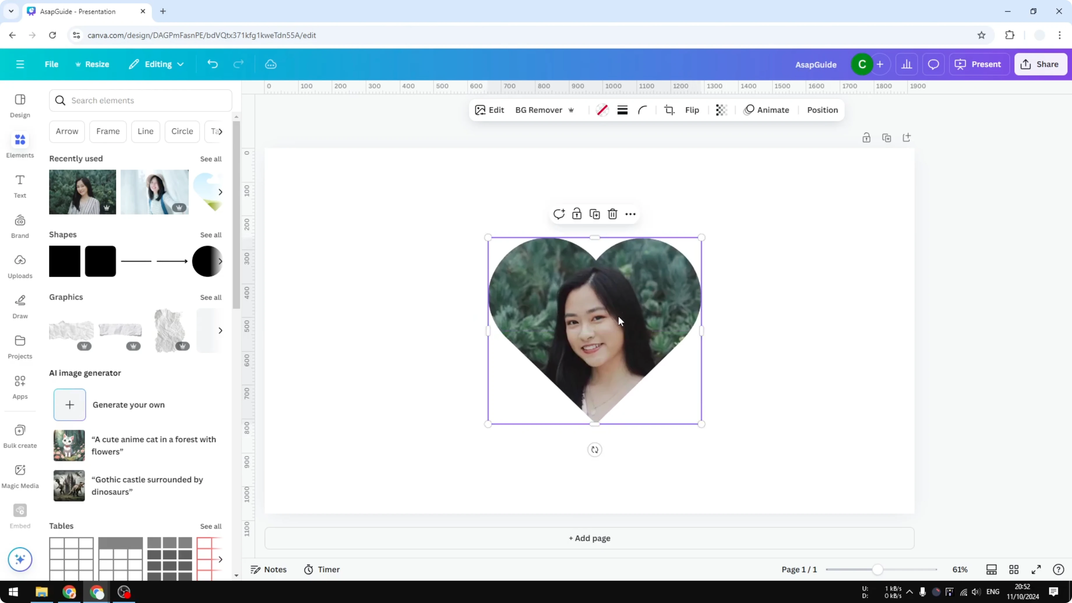 Screenshot from How to Insert a Photo to Shape in Canva at 148s