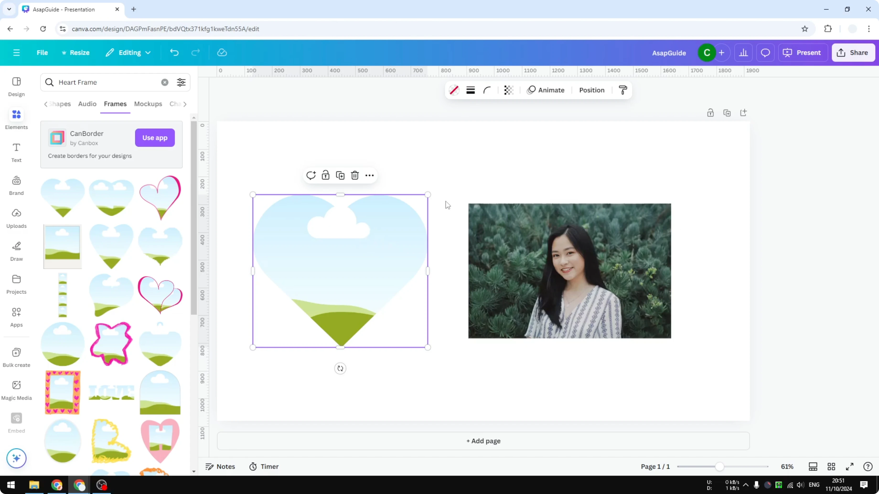 Screenshot from How to Insert a Photo to Shape in Canva at 97s