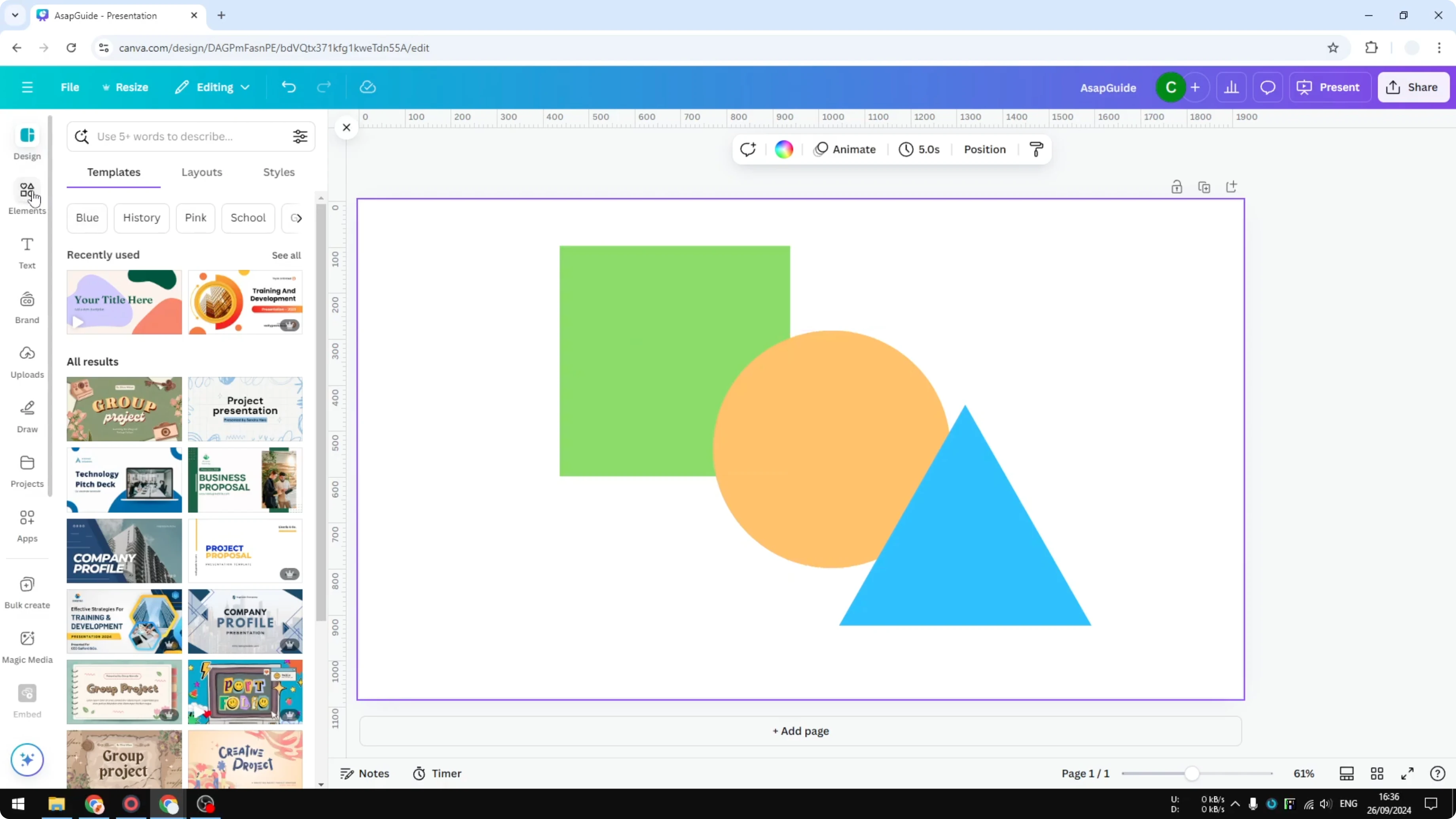 Screenshot from How to Insert Shapes in Canva at 35s