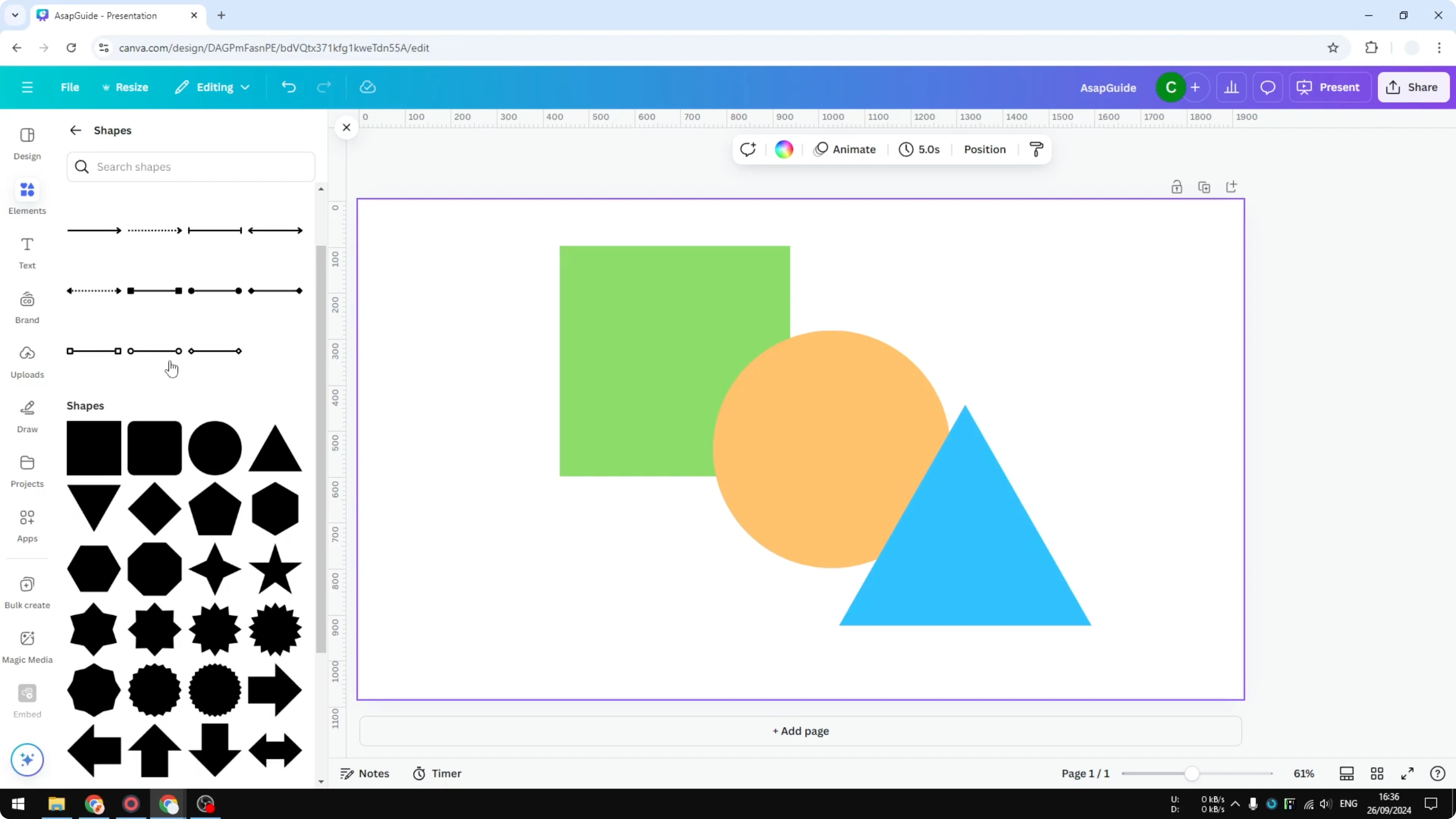 Screenshot from How to Insert Shapes in Canva at 60s