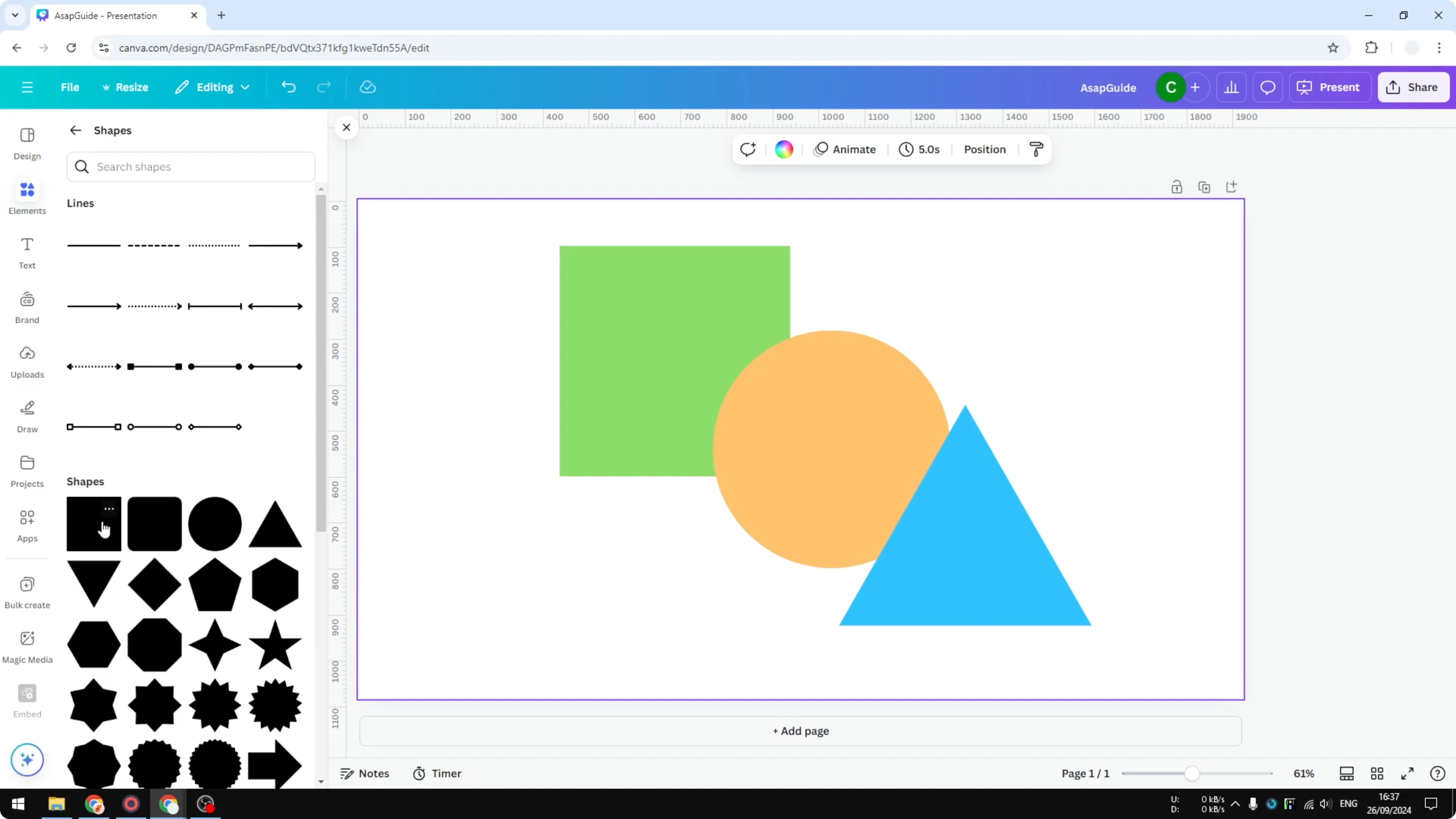 Screenshot from How to Insert Shapes in Canva at 71s