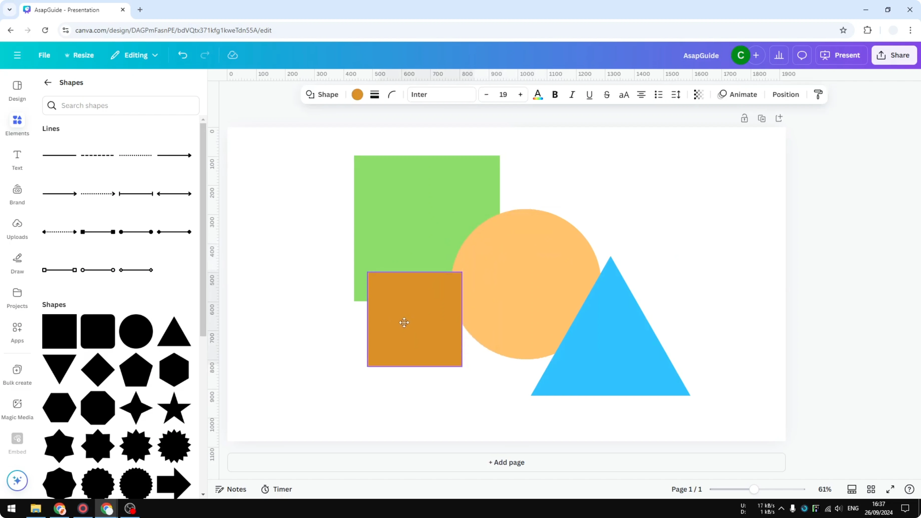 Screenshot from How to Insert Shapes in Canva at 76s