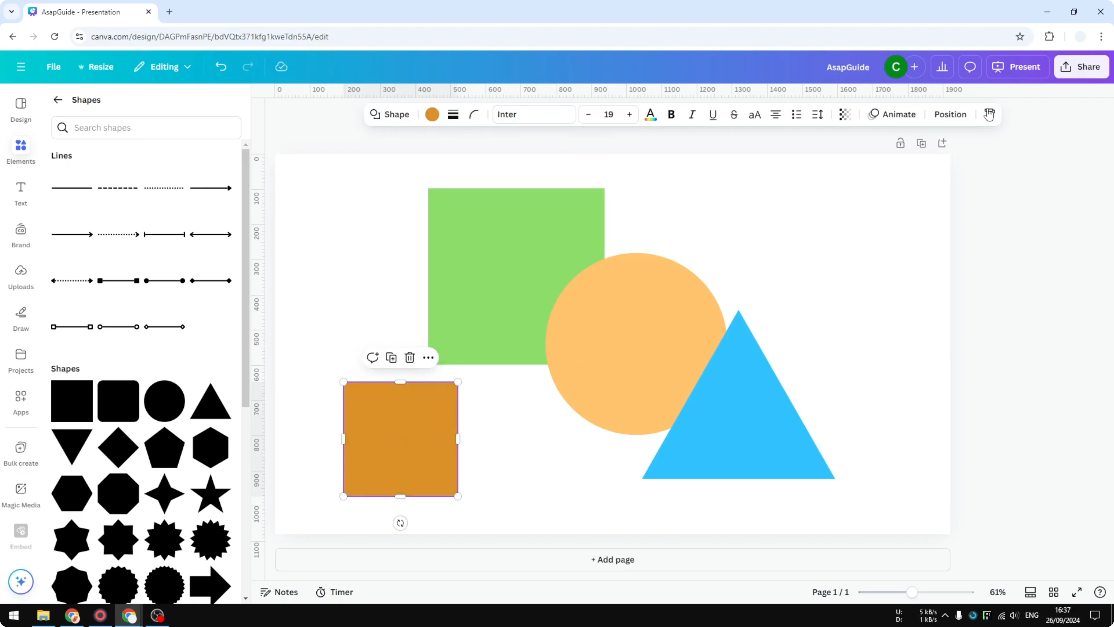 Screenshot from How to Insert Shapes in Canva at 86s