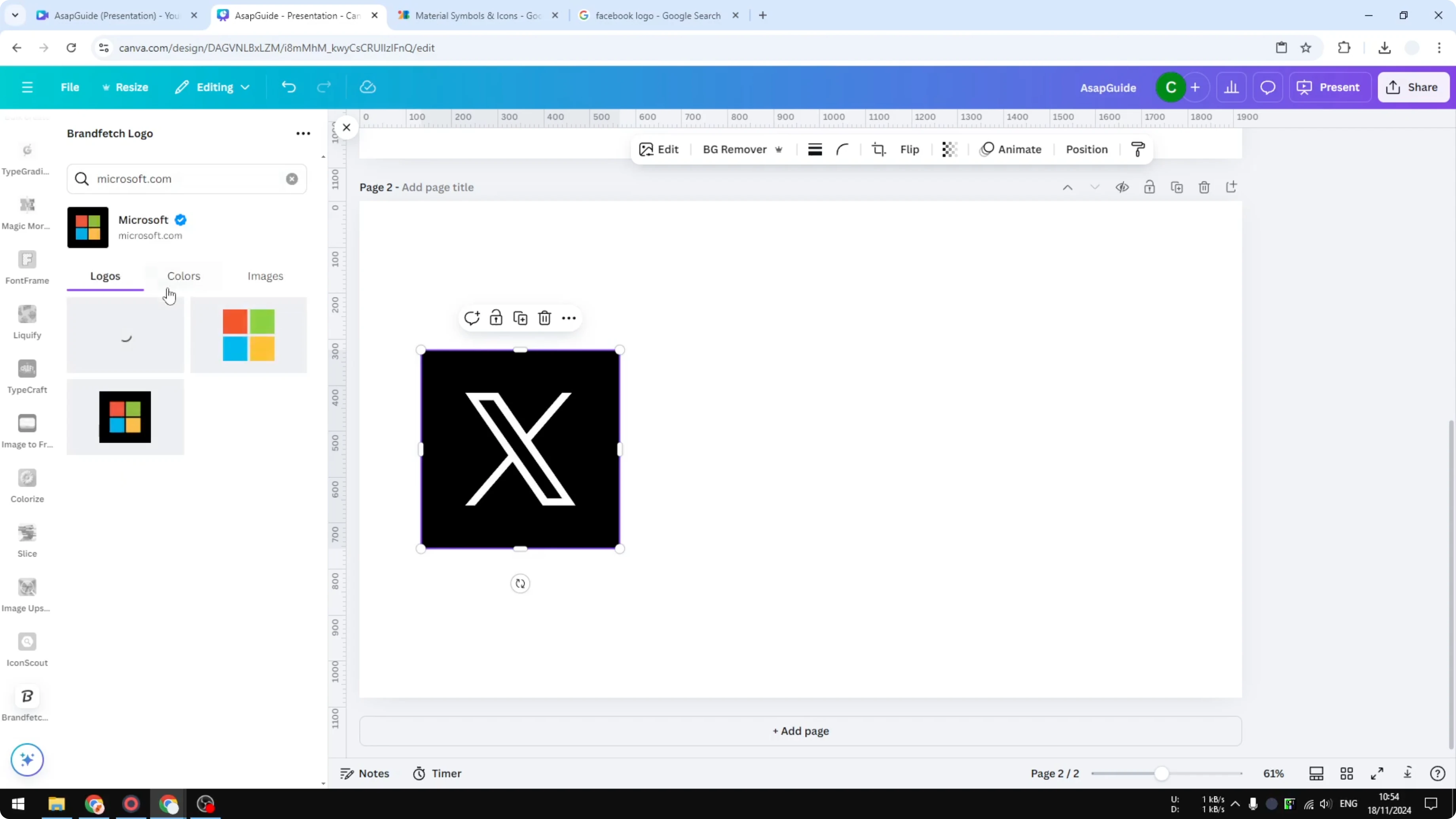 Screenshot from How to Insert Social Media Icons to Canva at 126s