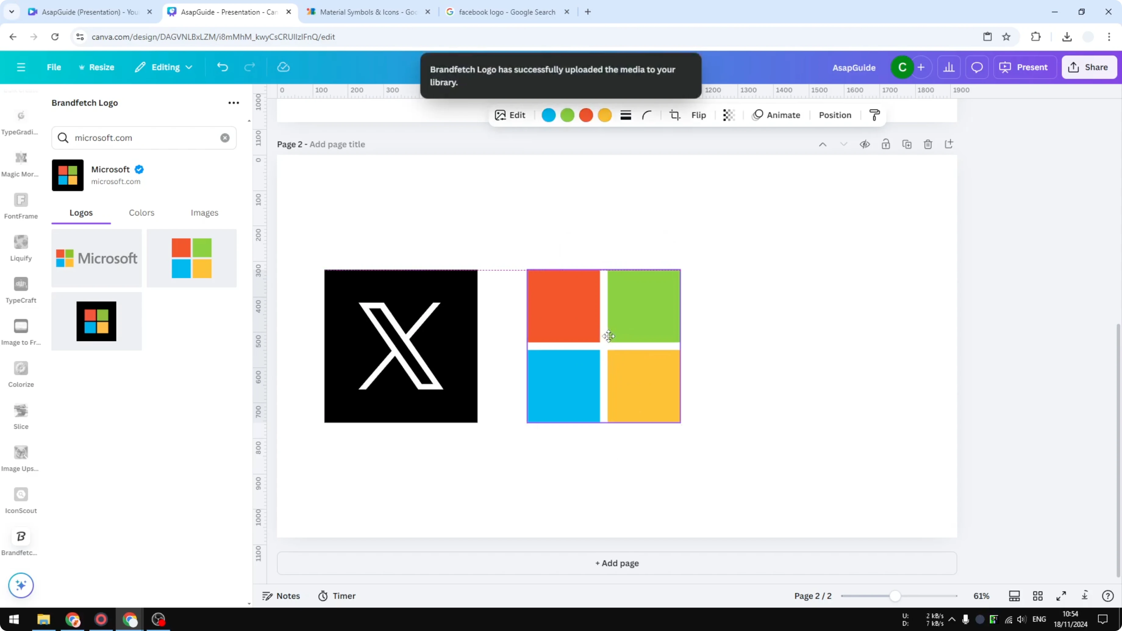 Screenshot from How to Insert Social Media Icons to Canva at 131s