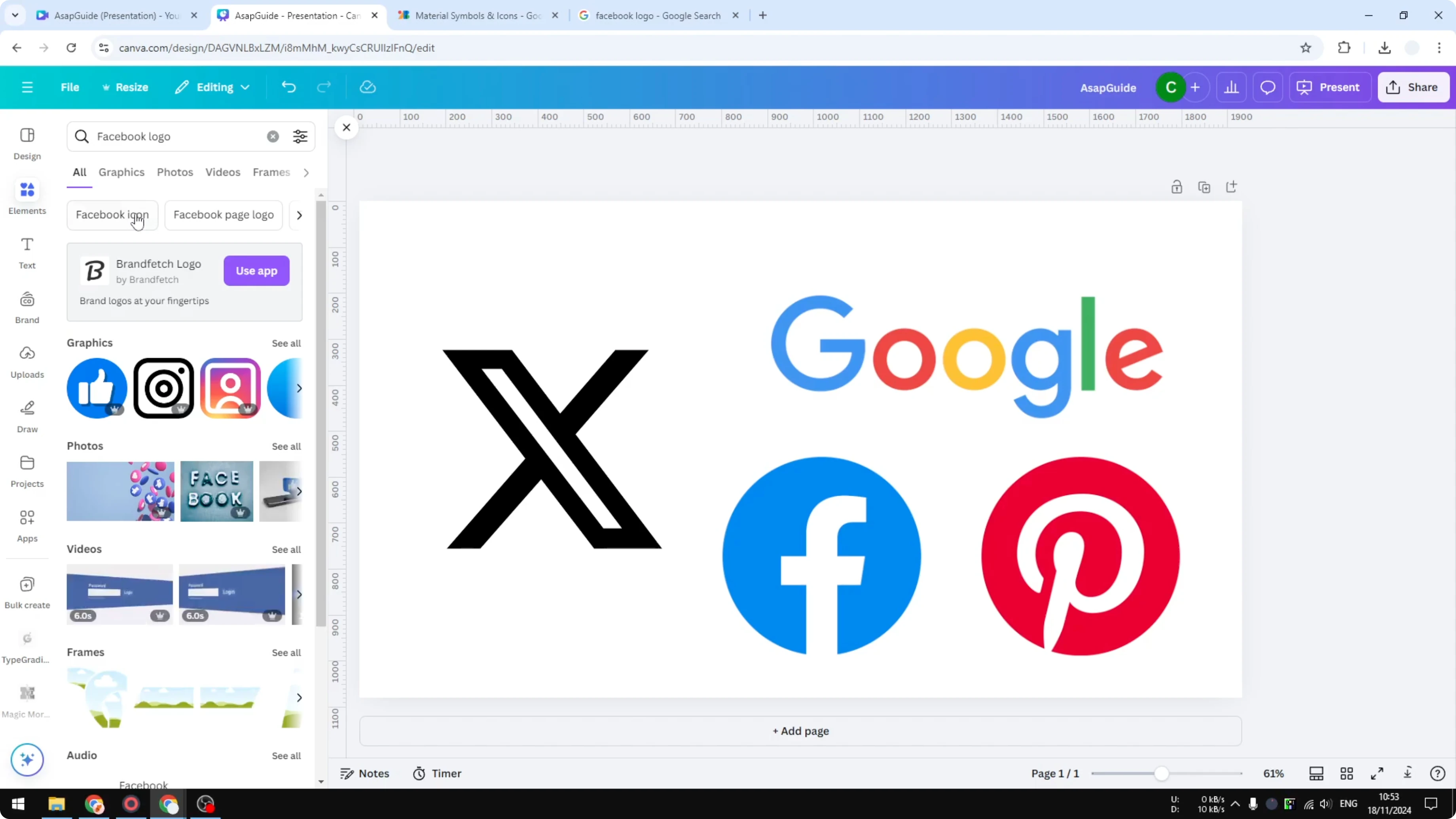 Screenshot from How to Insert Social Media Icons to Canva at 21s