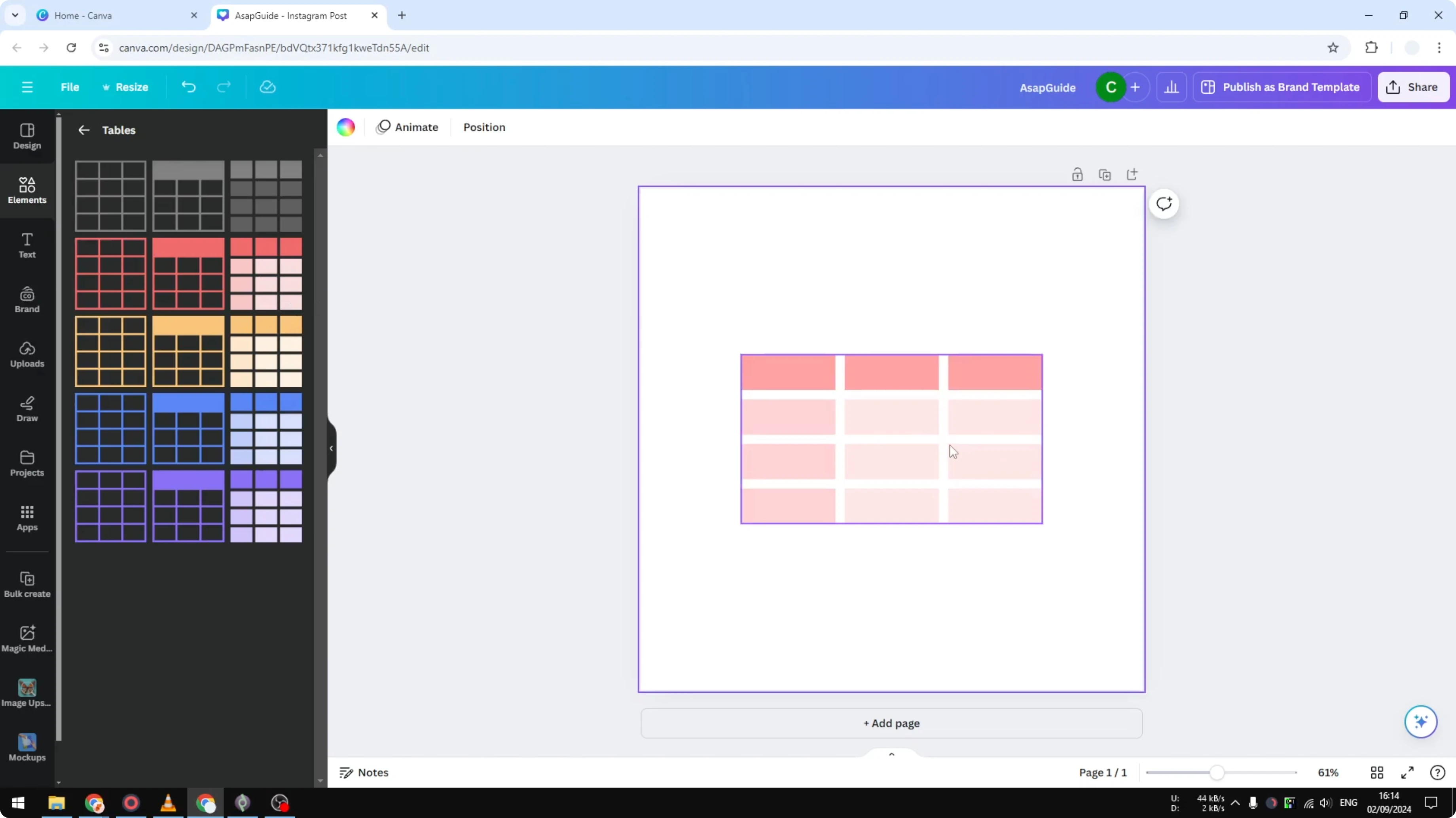 Screenshot from How To Insert A Table In Canva at 36s