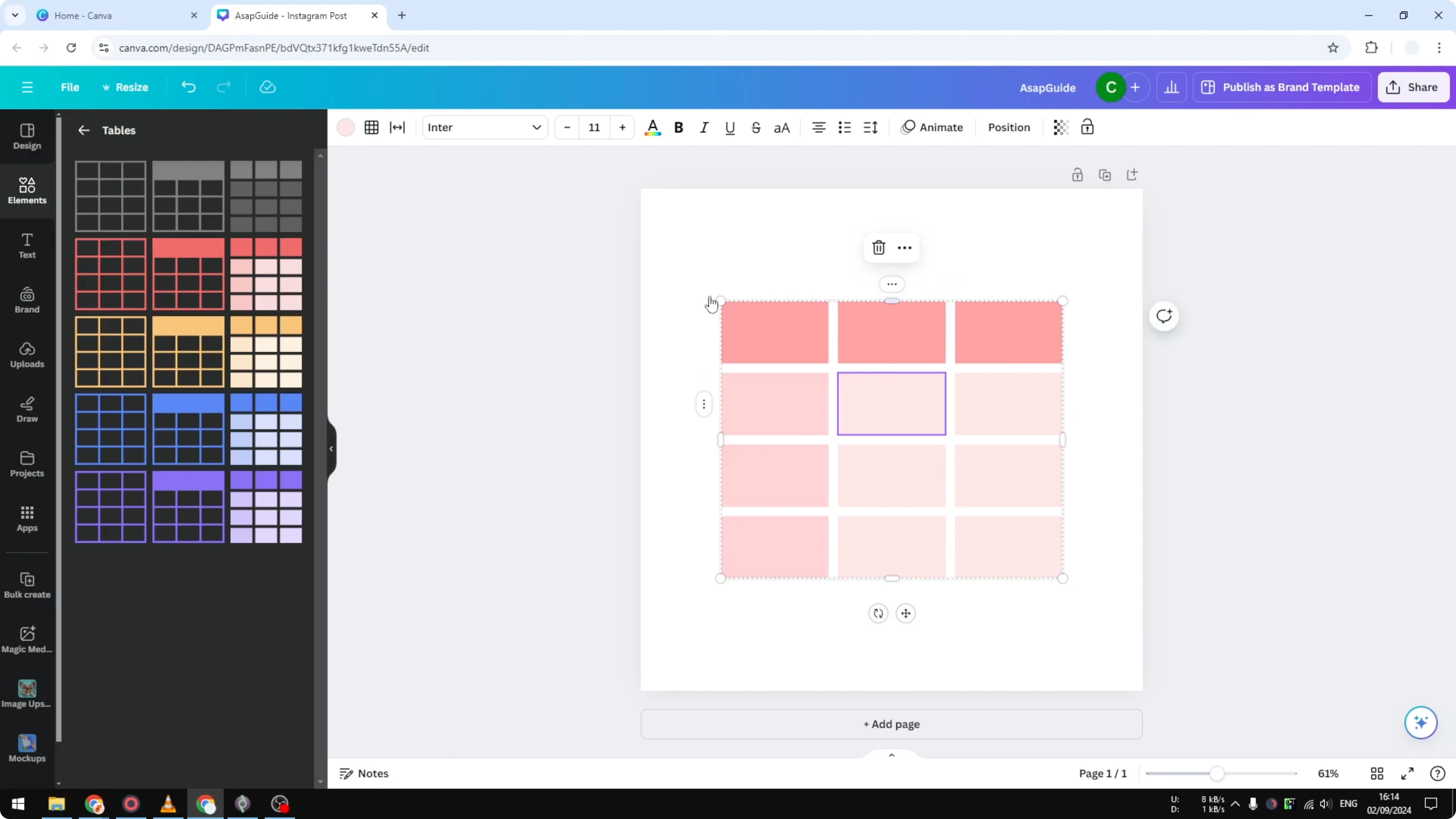 Screenshot from How To Insert A Table In Canva at 41s