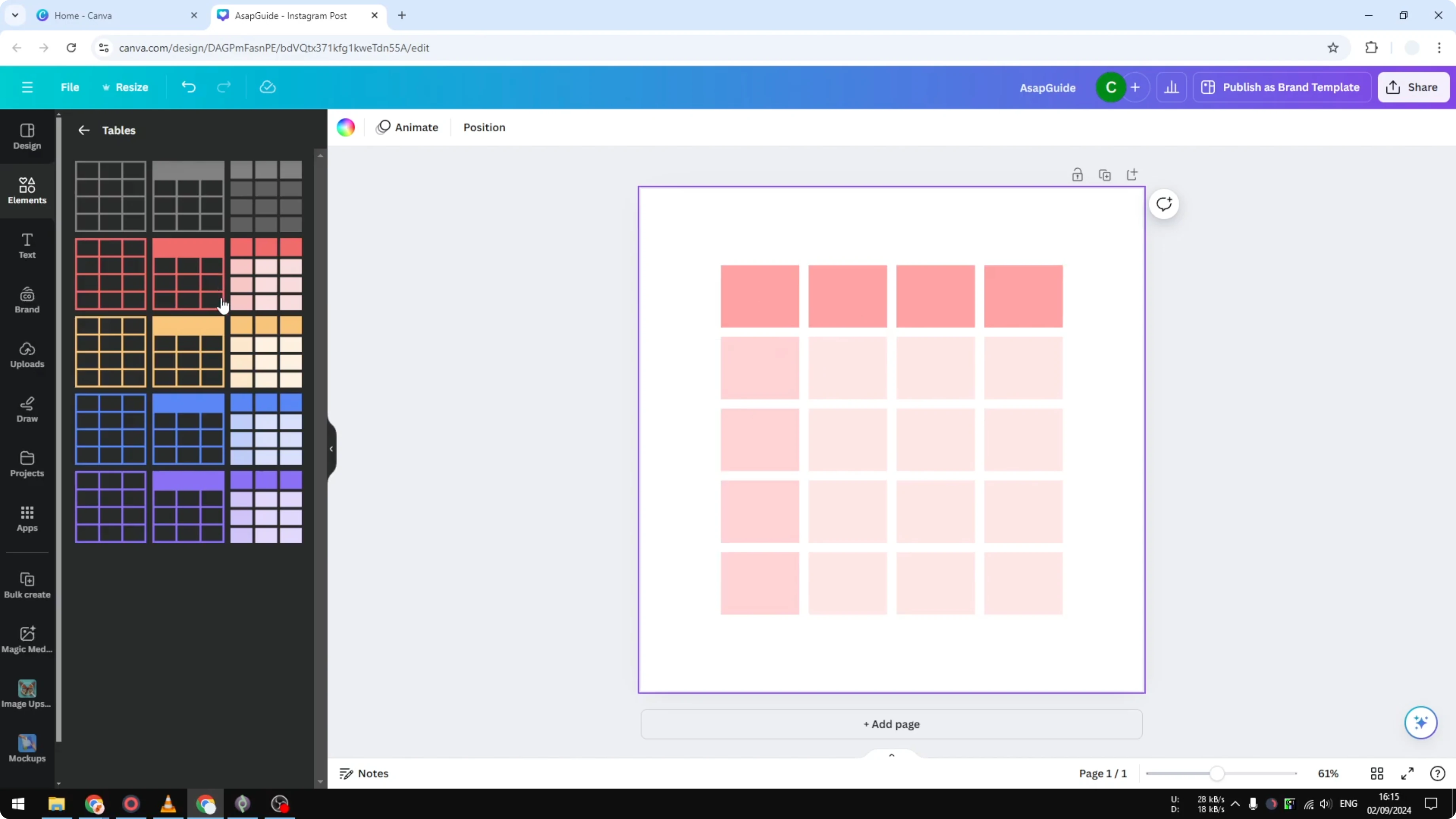 Screenshot from How To Insert A Table In Canva at 68s