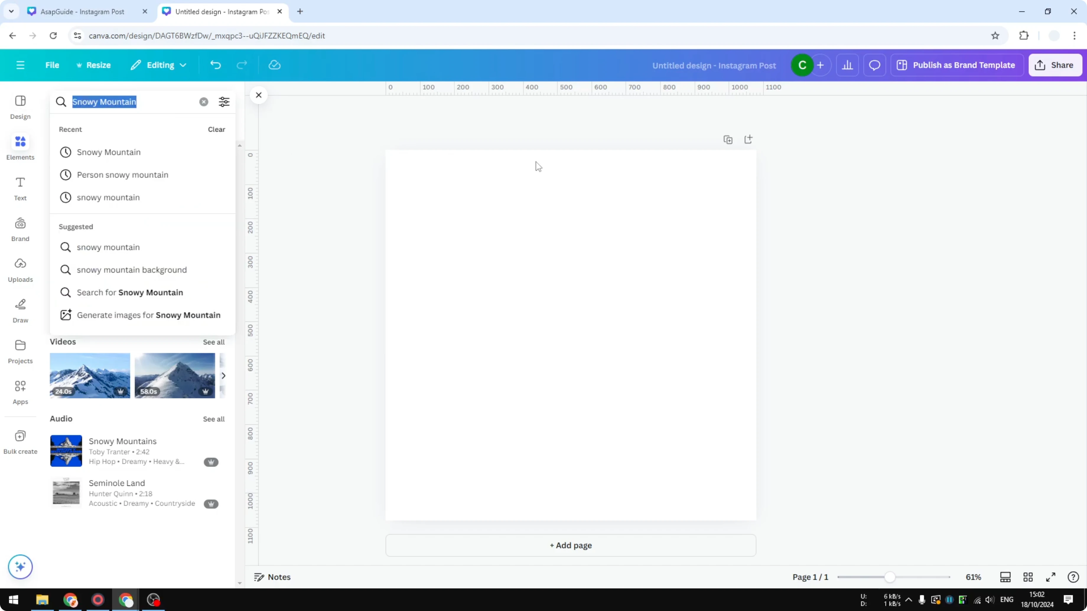 Screenshot from How to Make Instagram Grid in Canva at 164s