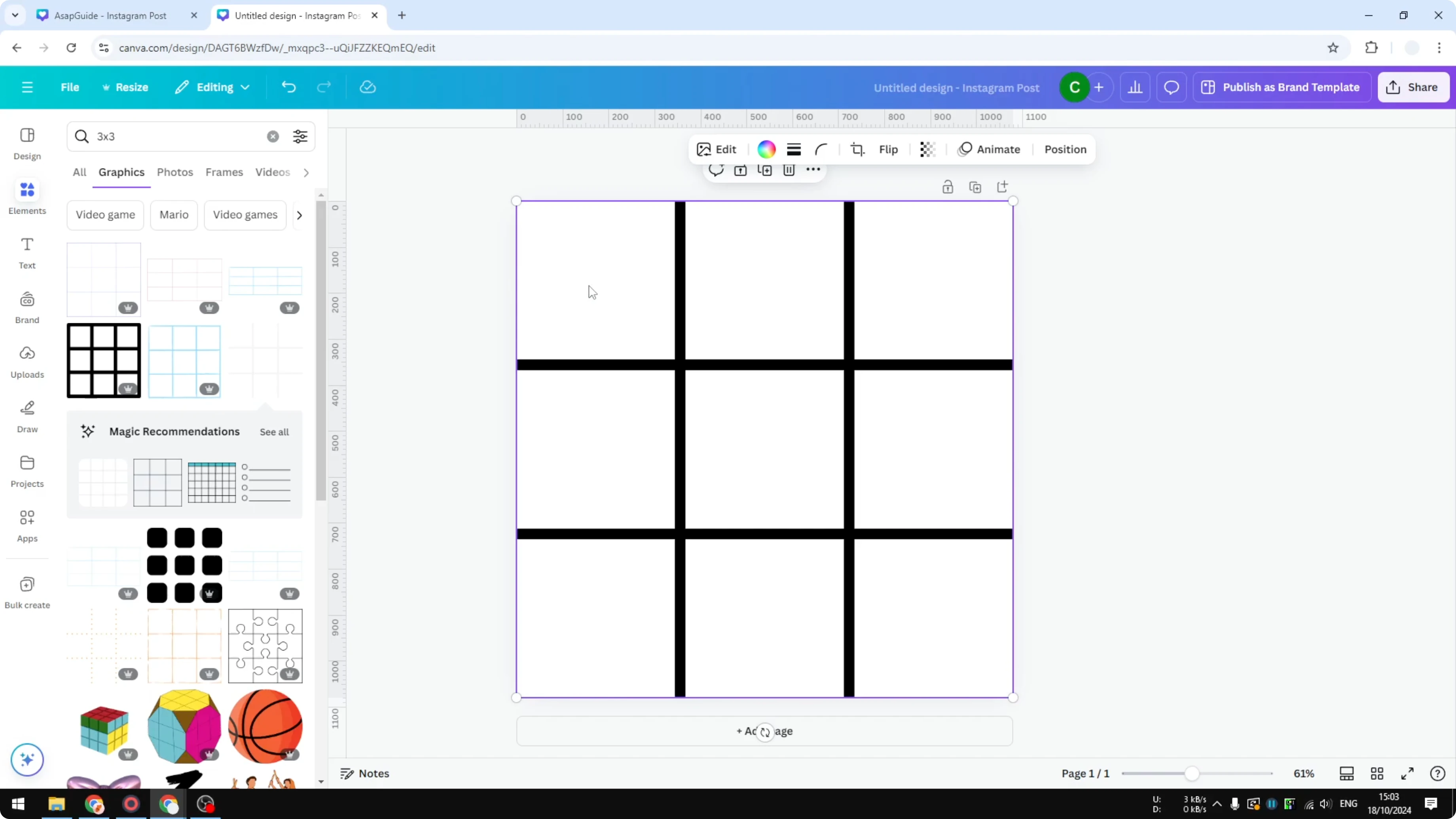 Screenshot from How to Make Instagram Grid in Canva at 196s