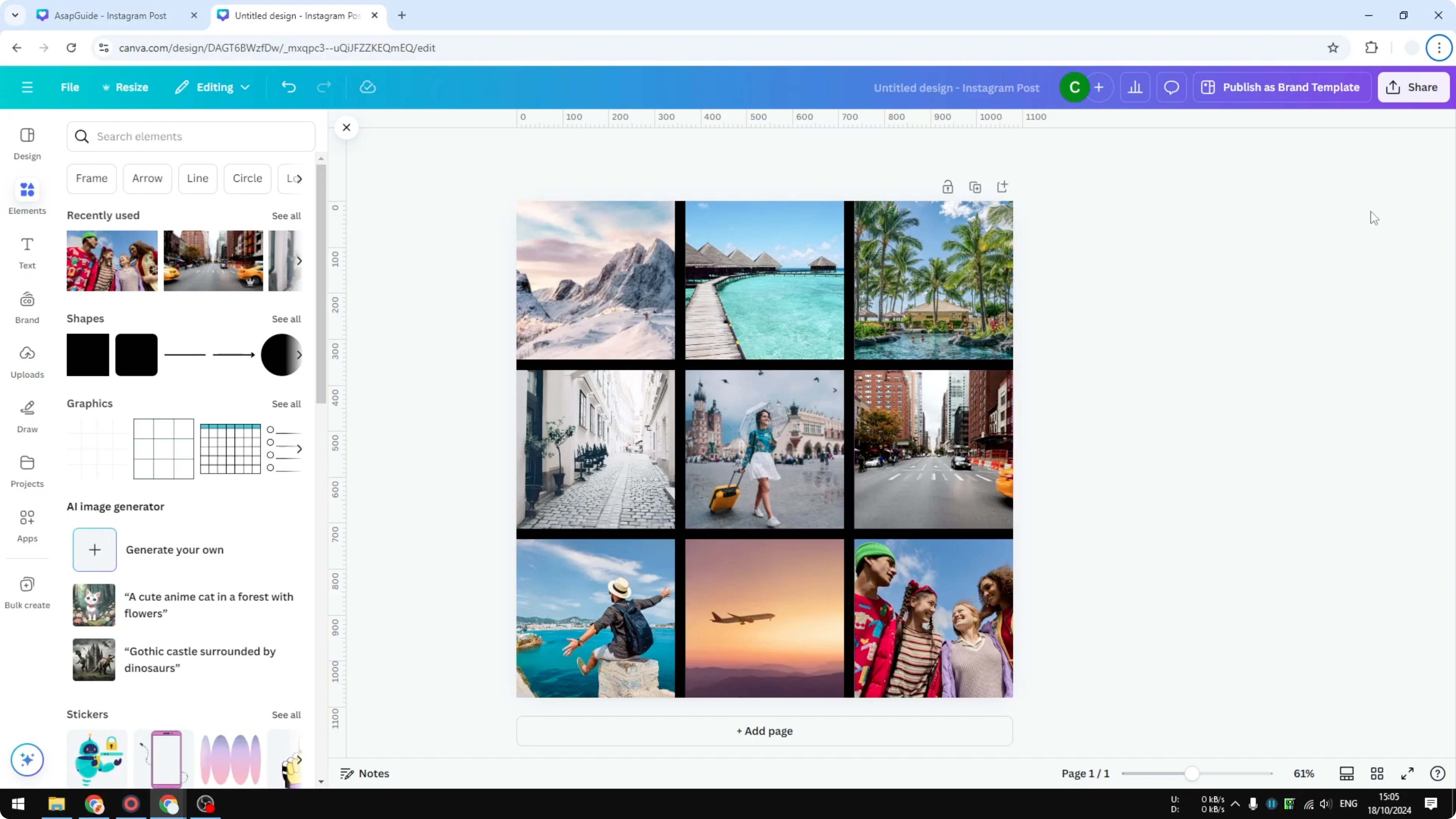 Screenshot from How to Make Instagram Grid in Canva at 287s