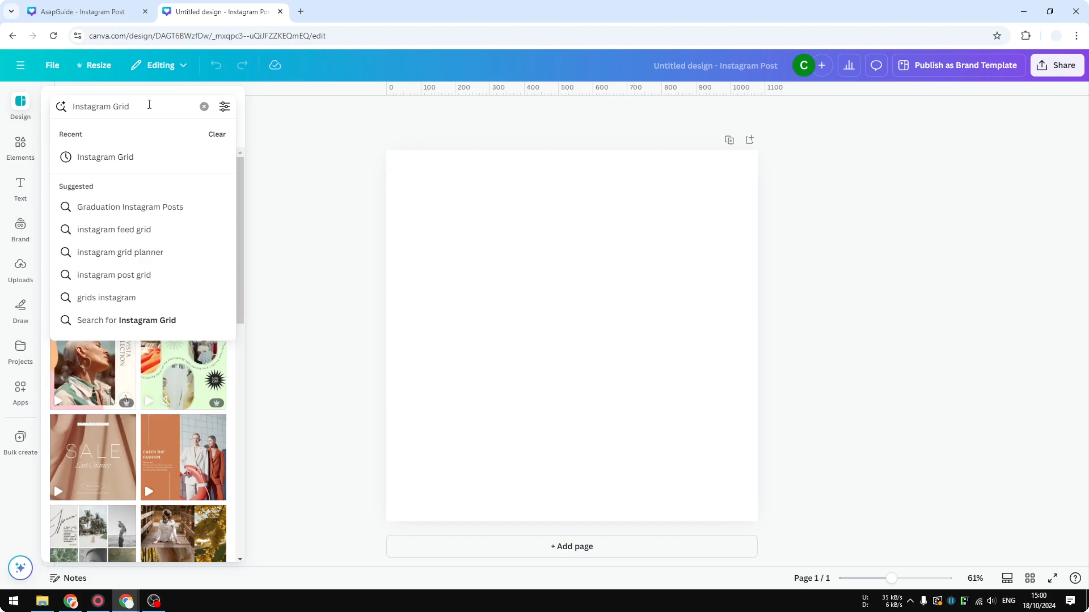 Screenshot from How to Make Instagram Grid in Canva at 87s