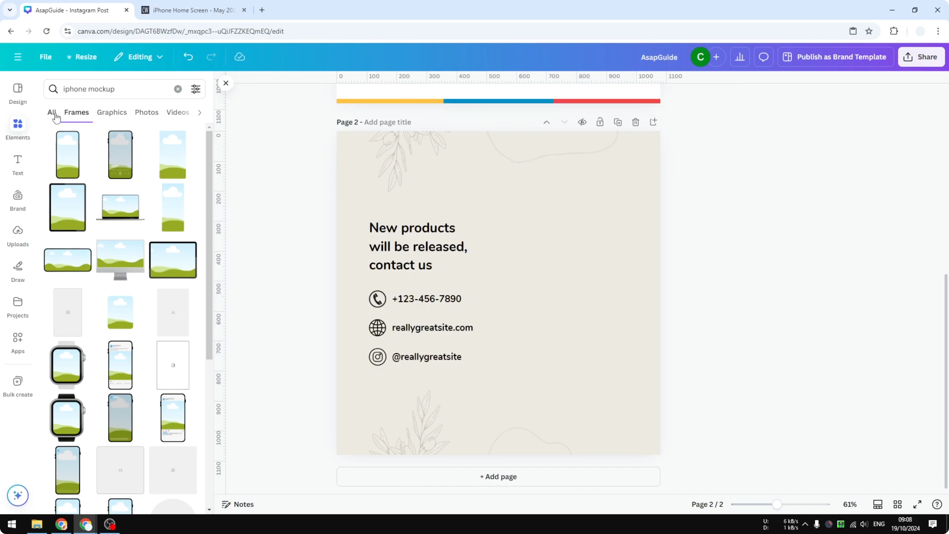 Screenshot from How to Create iPhone Mockup in Canva at 111s