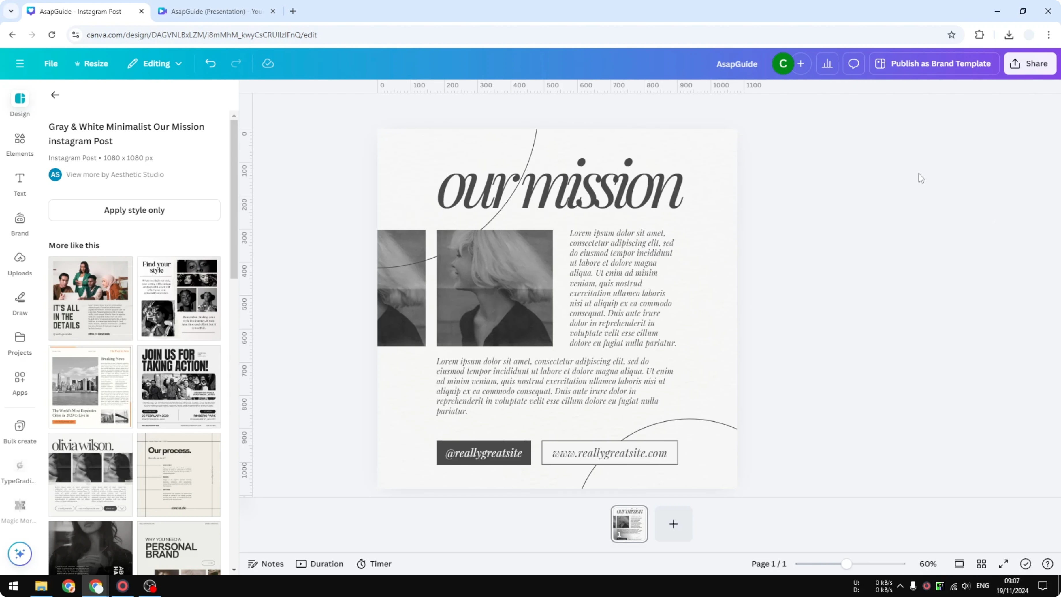 Screenshot from How to Justify Text in Canva at 13s