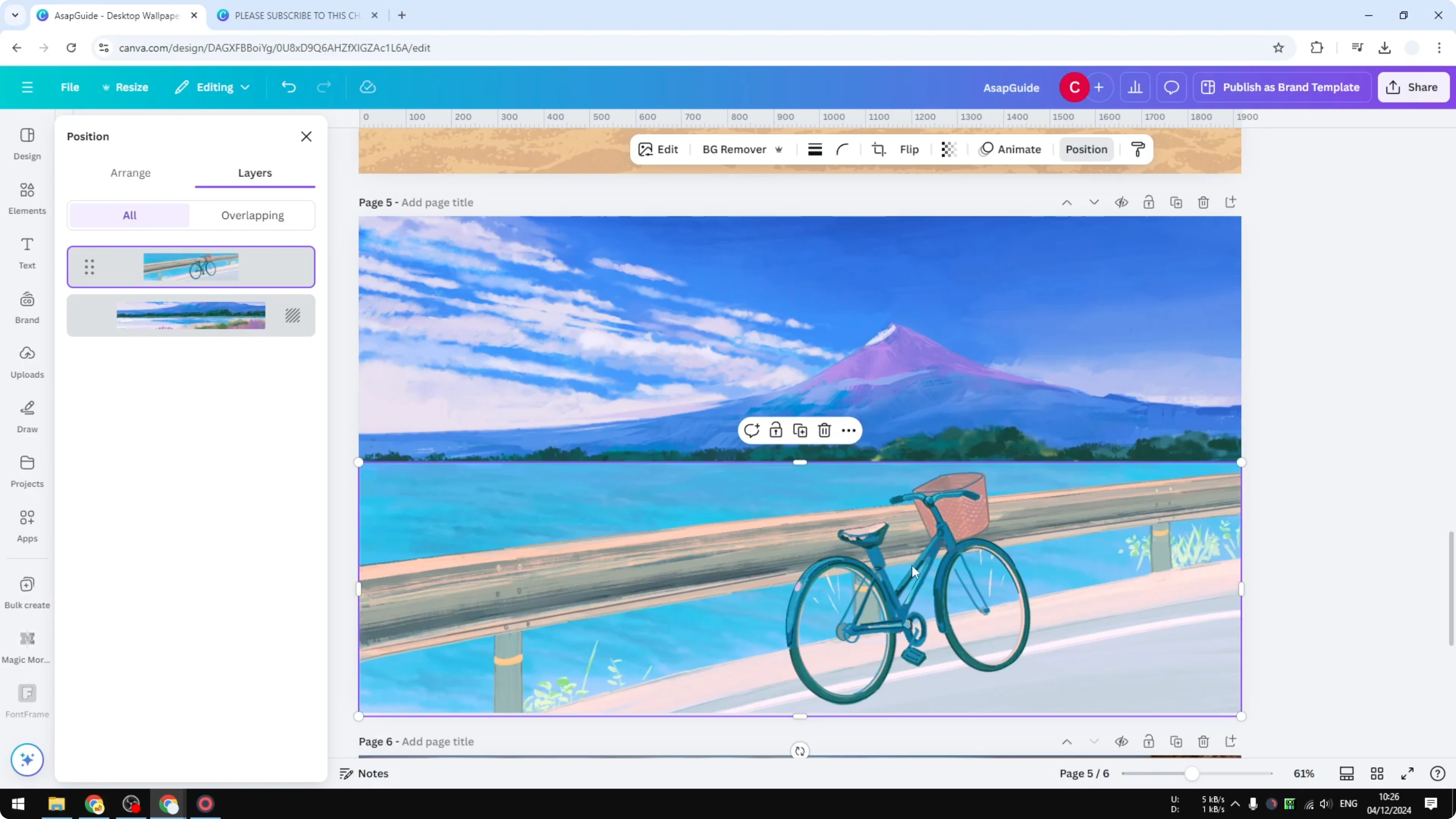 Screenshot from How to Lock Background in Canva at 121s