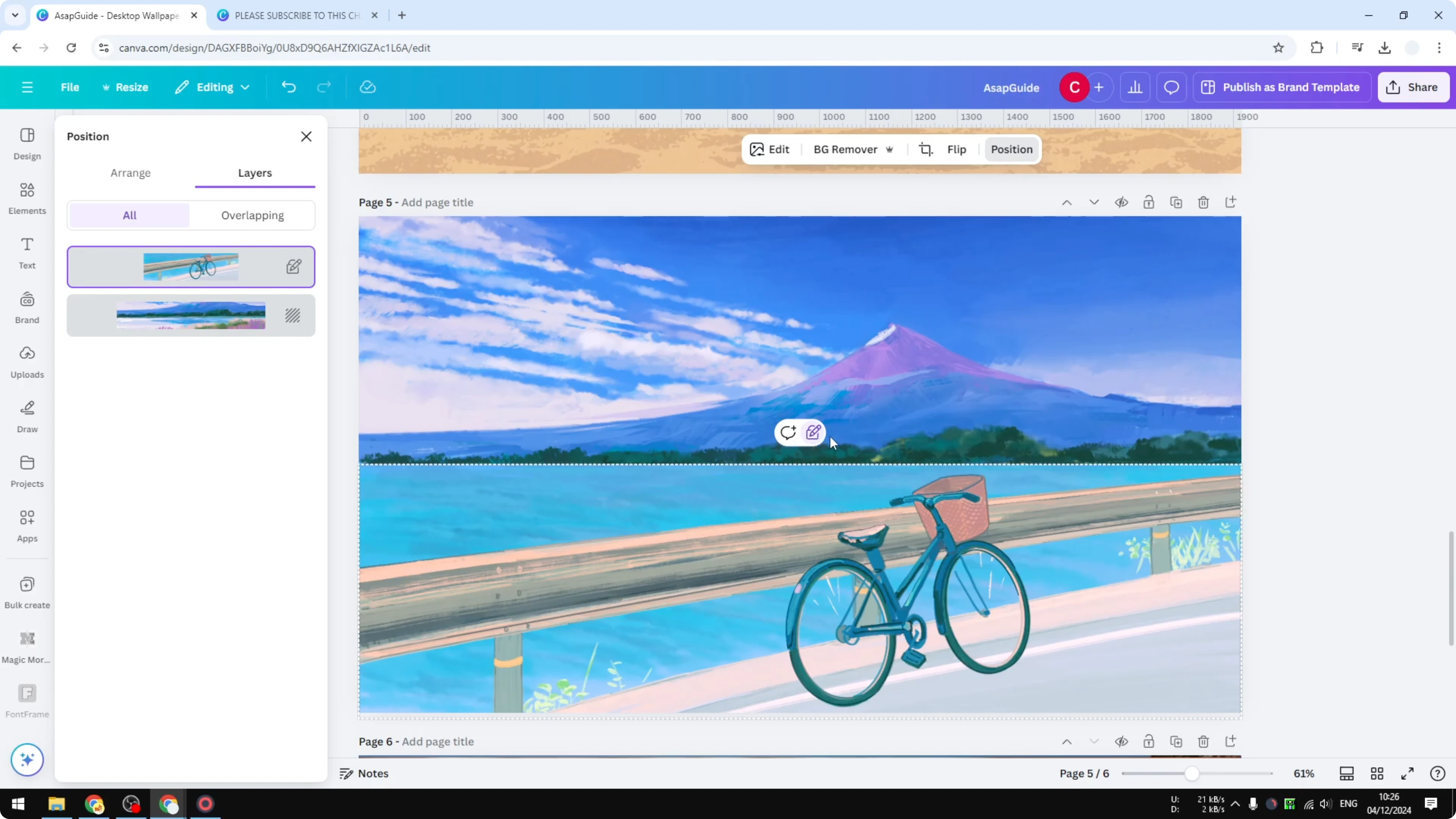 Screenshot from How to Lock Background in Canva at 164s