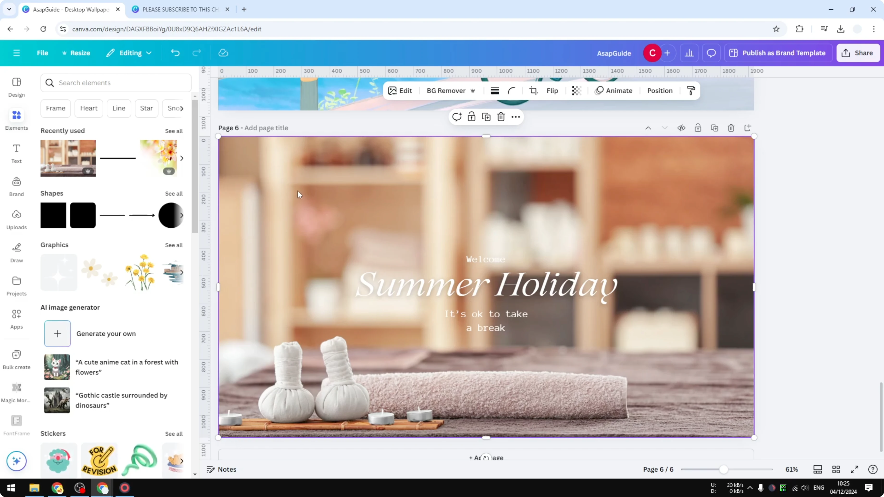 Screenshot from How to Lock Background in Canva at 85s