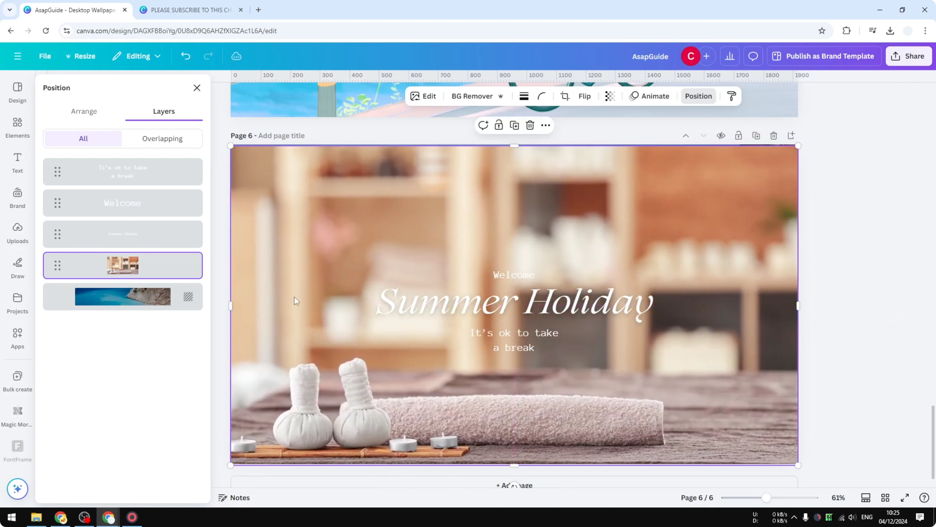 Screenshot from How to Lock Background in Canva at 98s