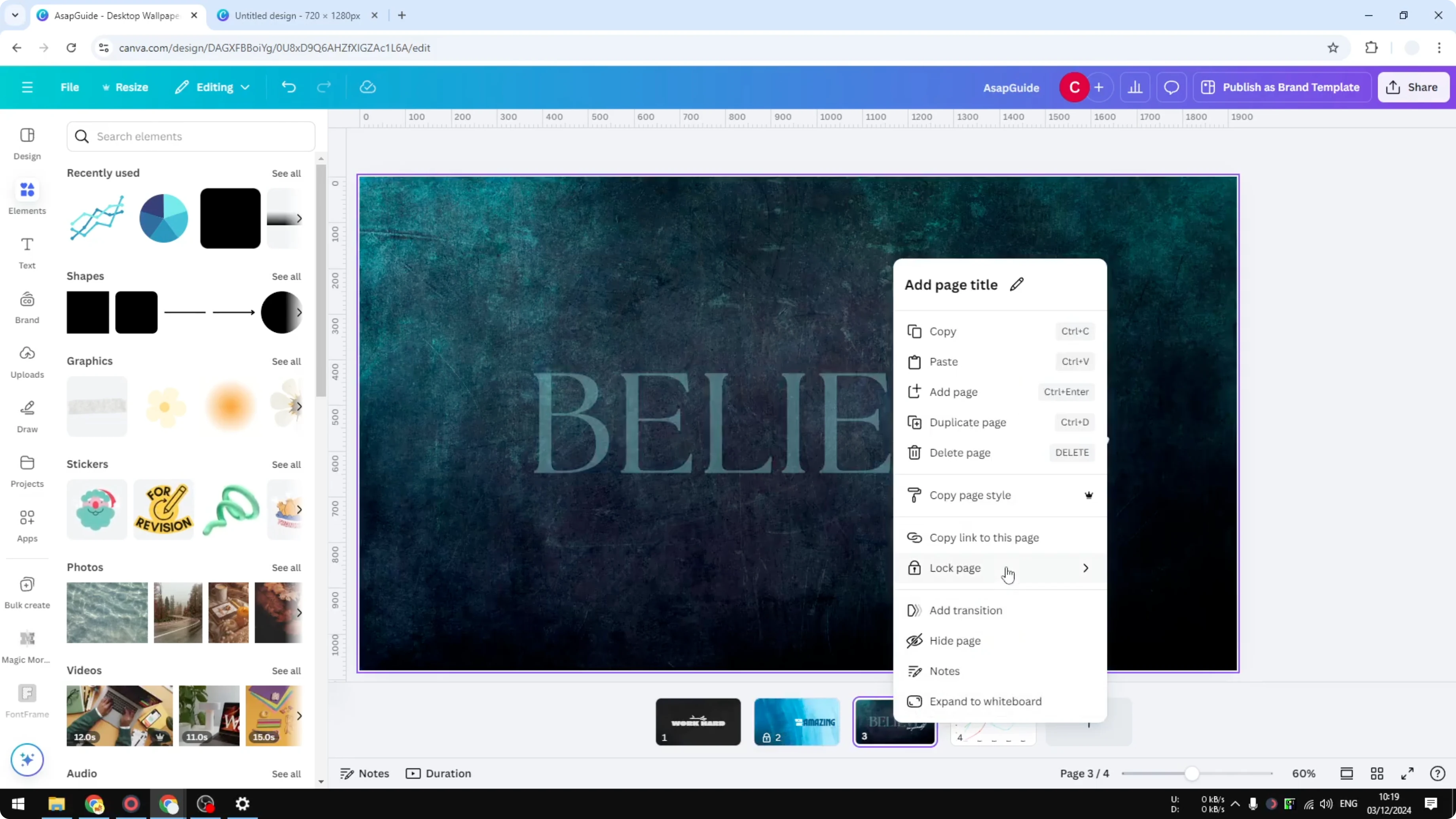 Screenshot from How to Lock & Unloack Canva Page at 93s
