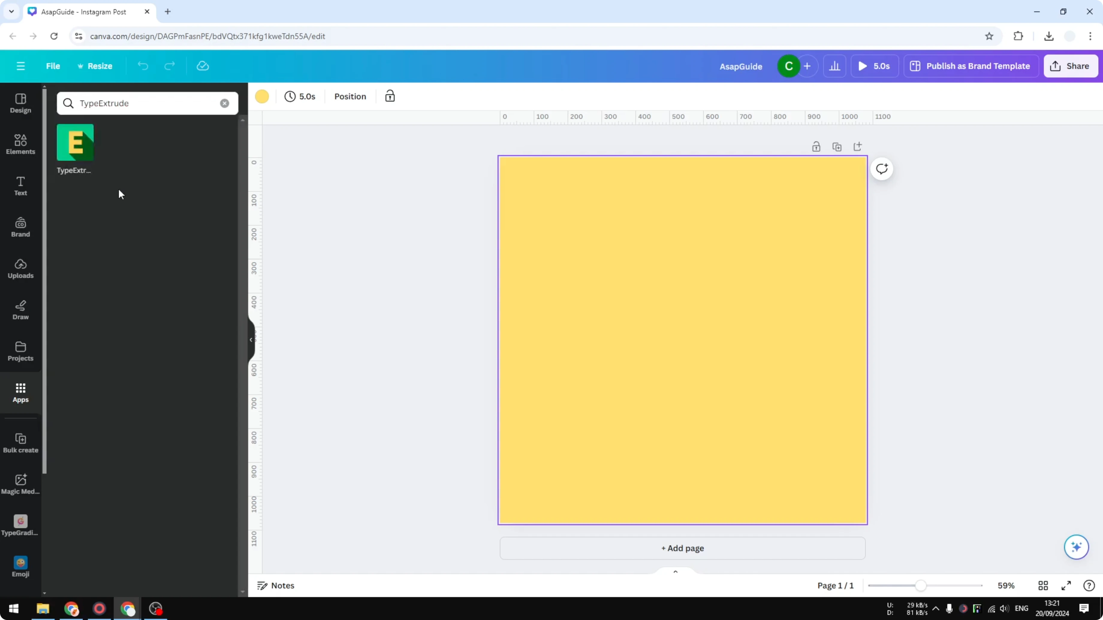 Screenshot from How to Create a Long Shadow Text Effect in Canva at 22s