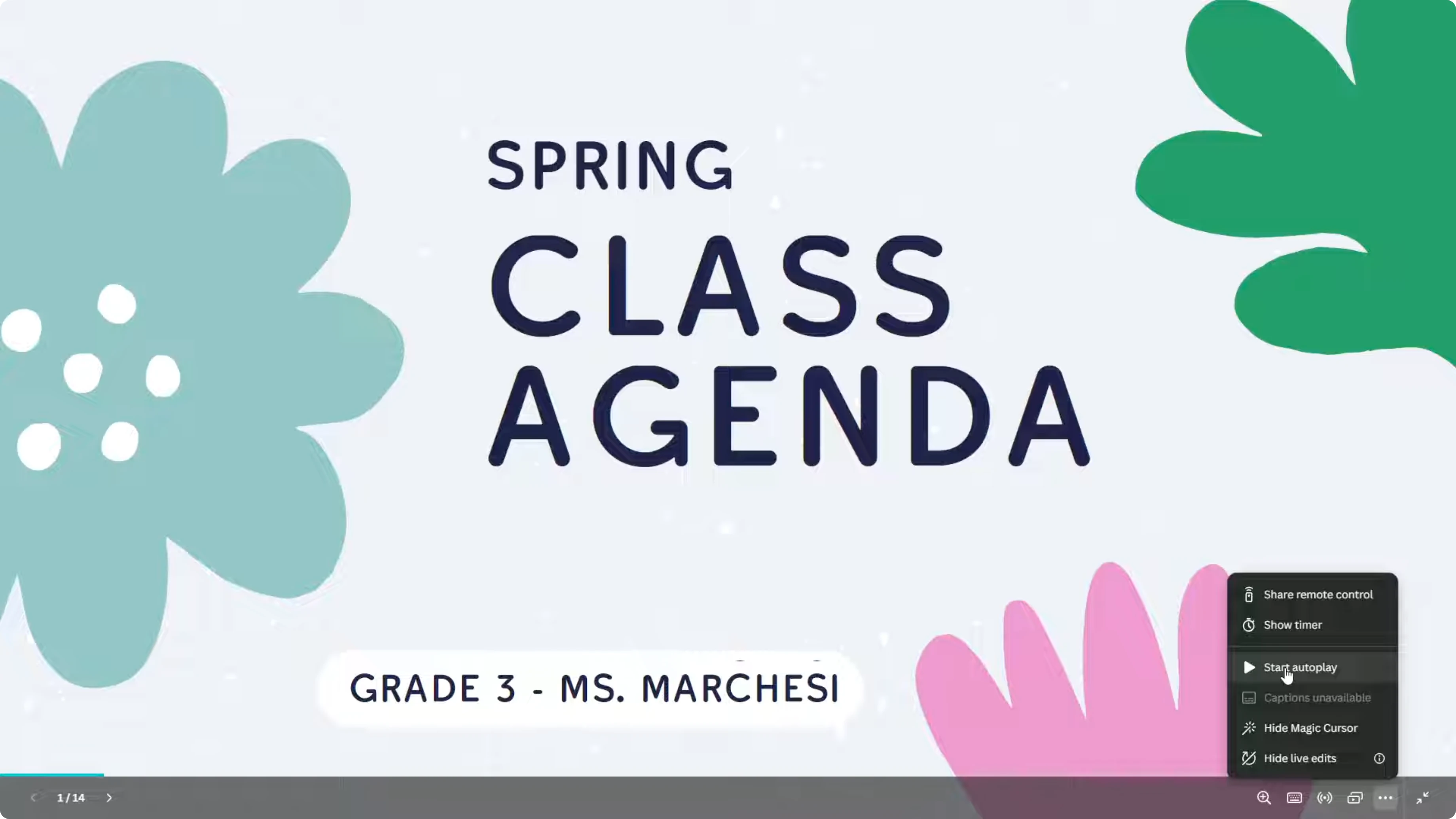 Screenshot from How to Loop Canva Presentation at 63s