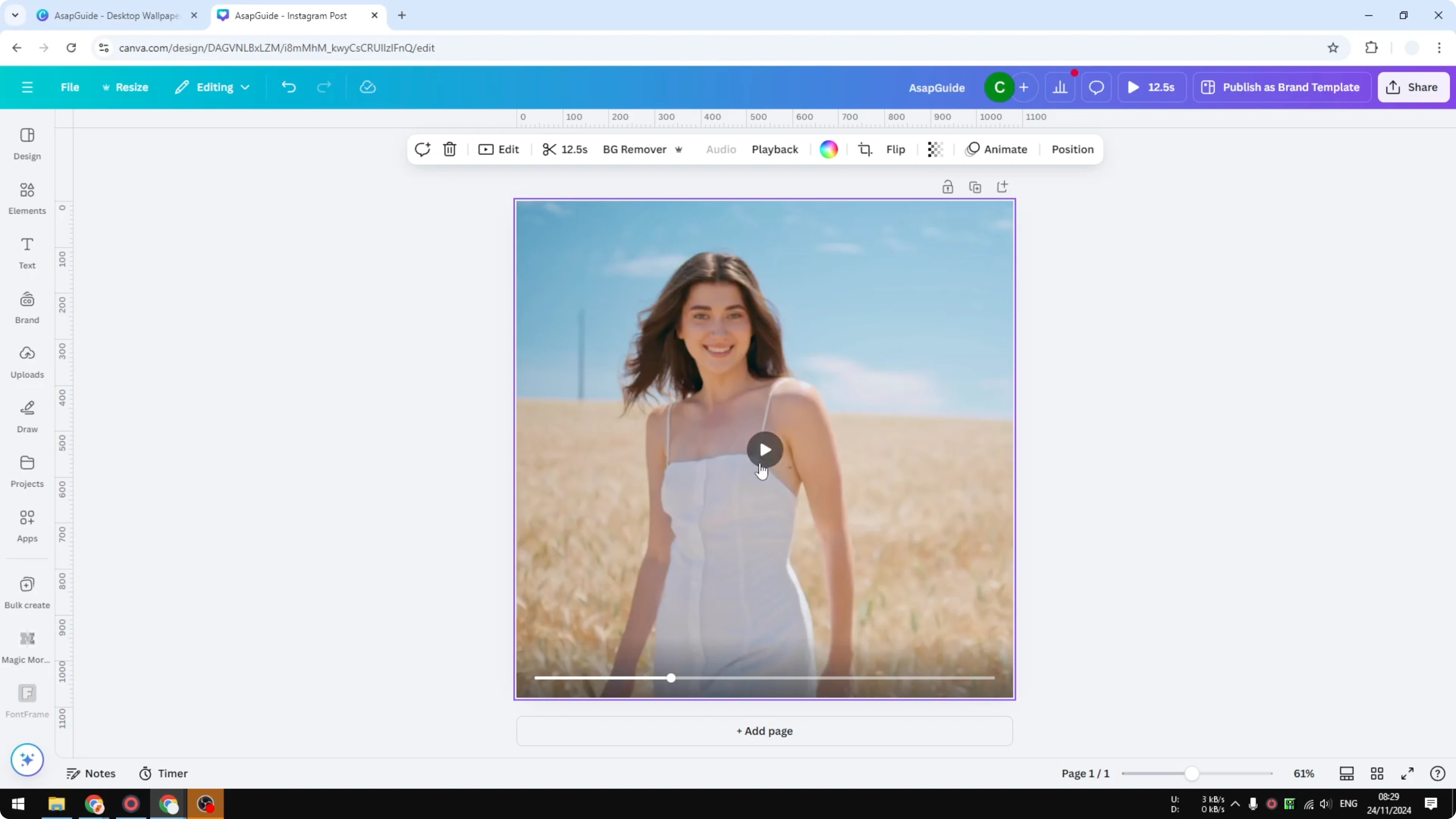 Screenshot from How to Loop a Video in Canva at 54s