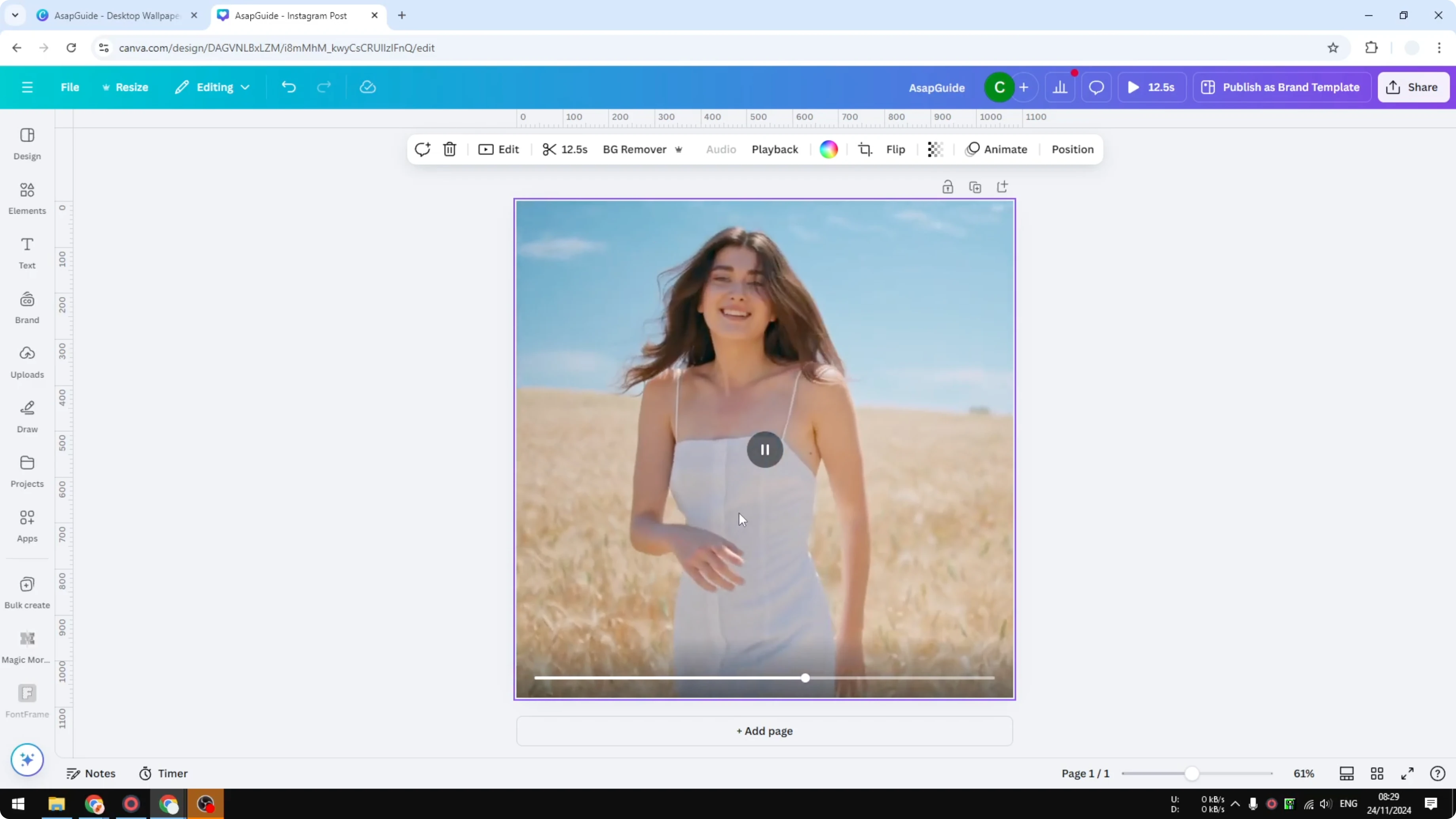 Screenshot from How to Loop a Video in Canva at 6s
