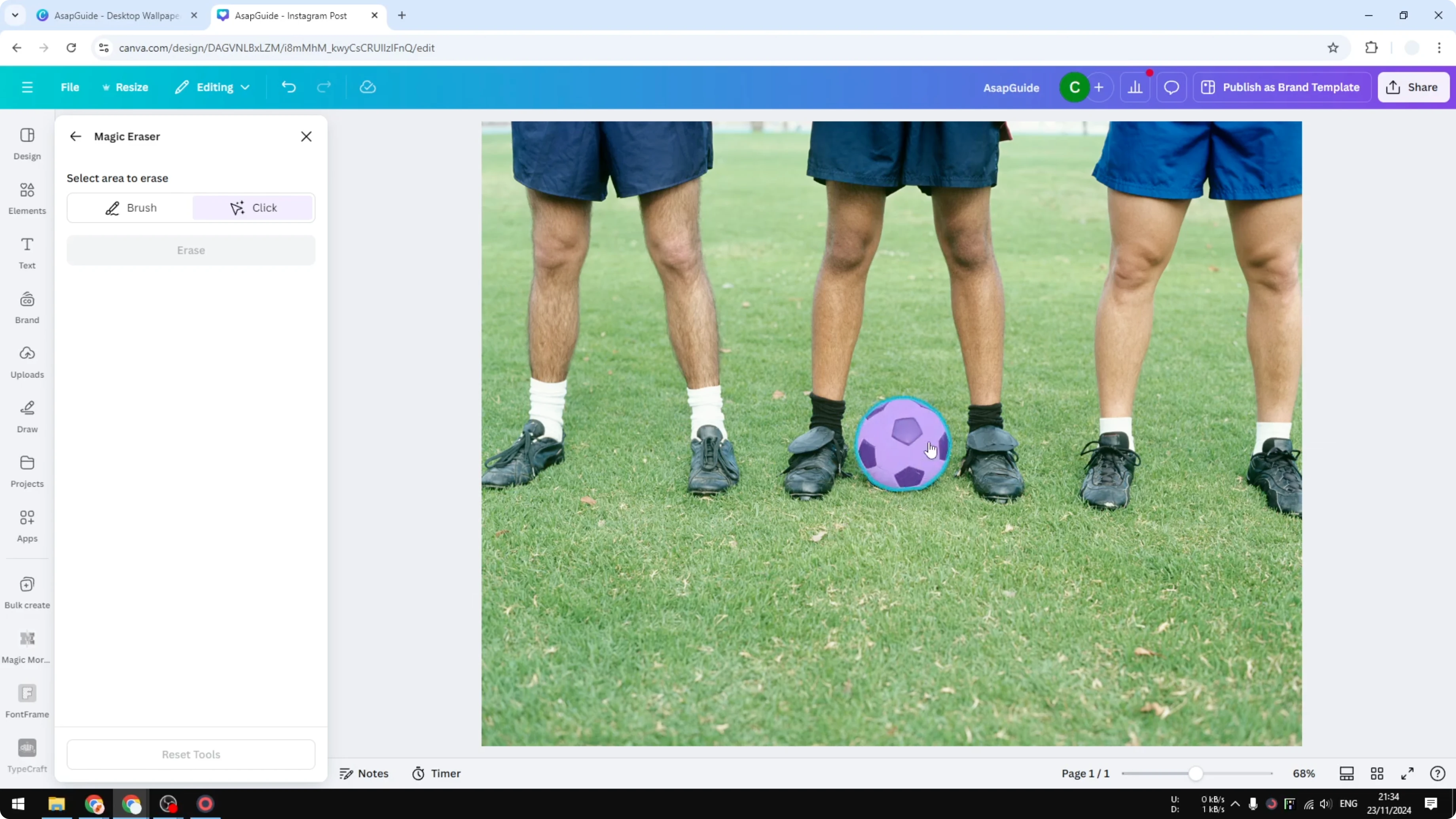 Screenshot from How to Use the Magic Eraser in Canva at 115s