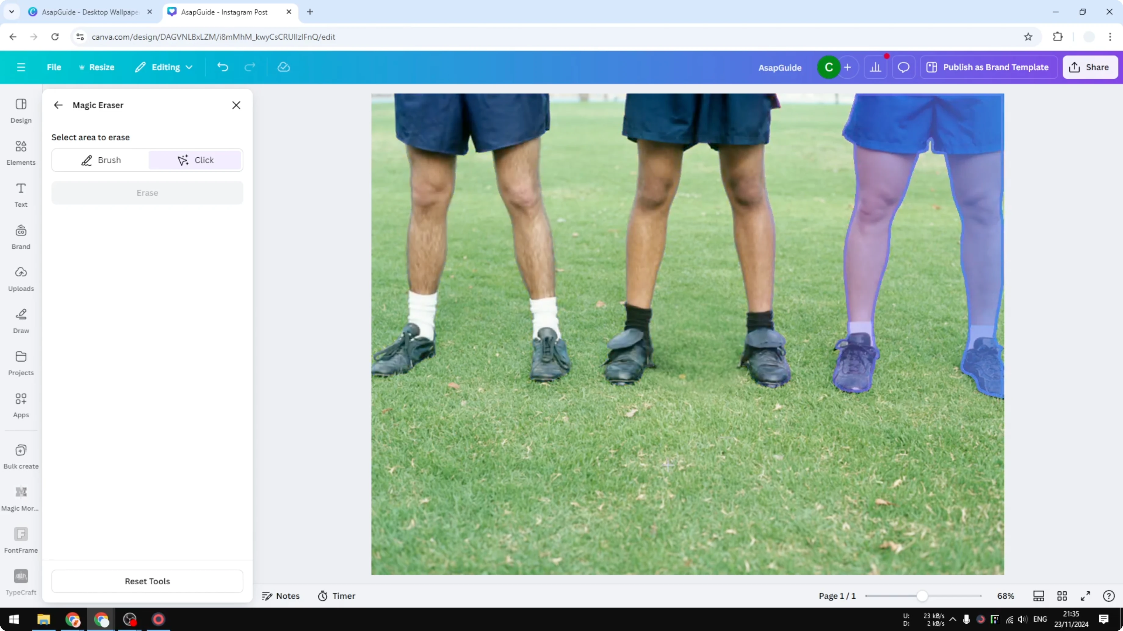 Screenshot from How to Use the Magic Eraser in Canva at 138s