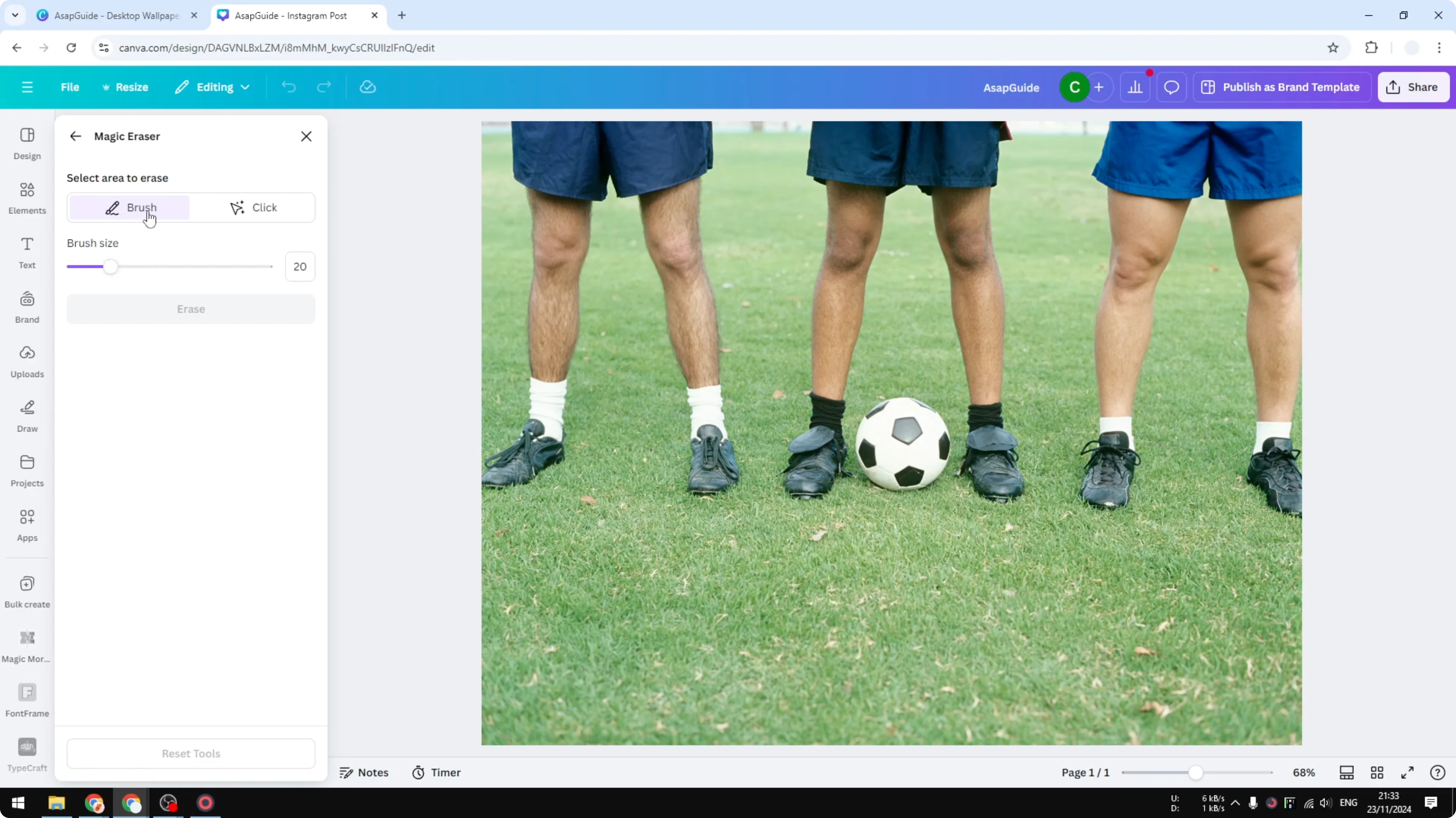 Screenshot from How to Use the Magic Eraser in Canva at 63s