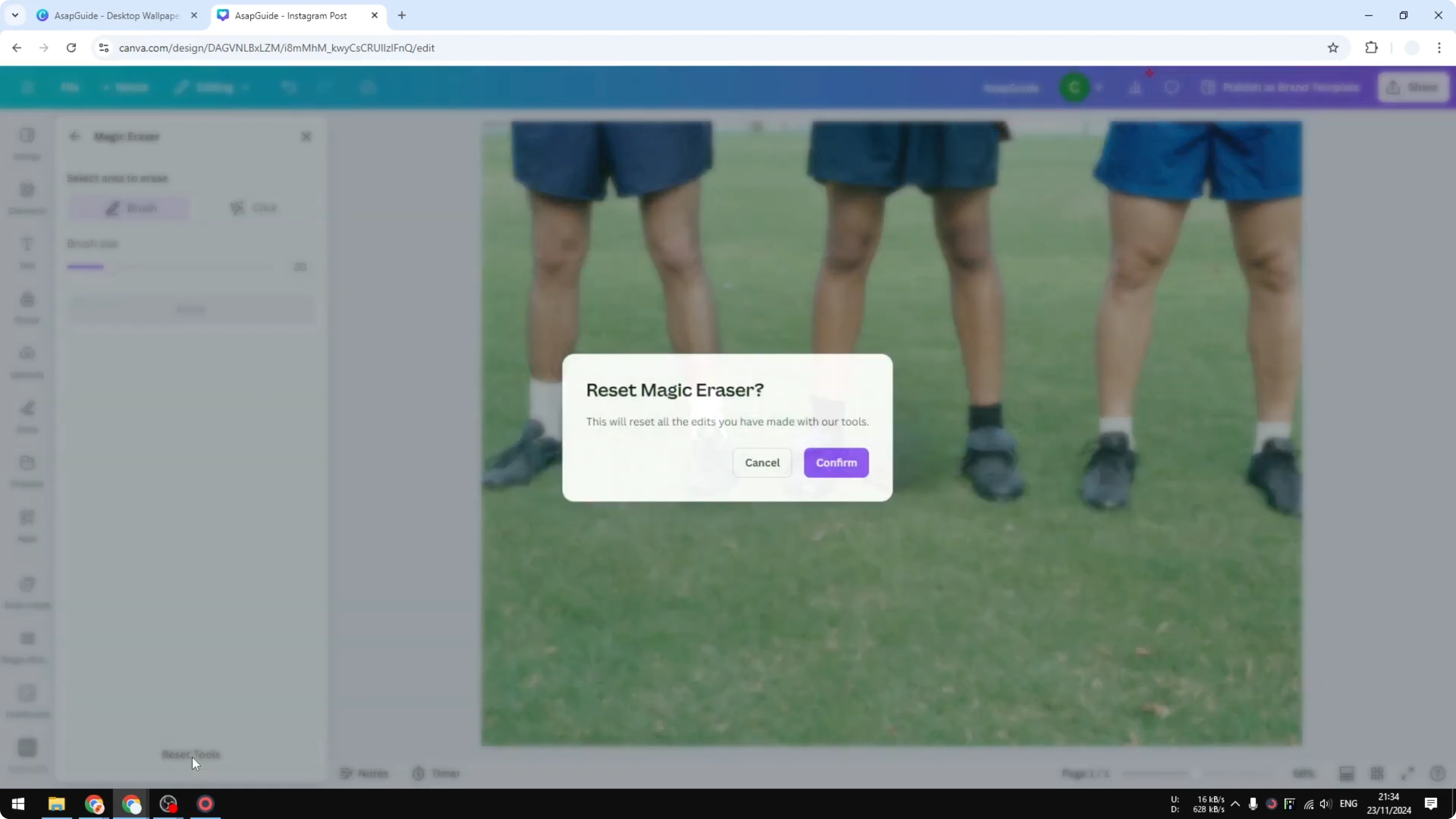 Screenshot from How to Use the Magic Eraser in Canva at 96s