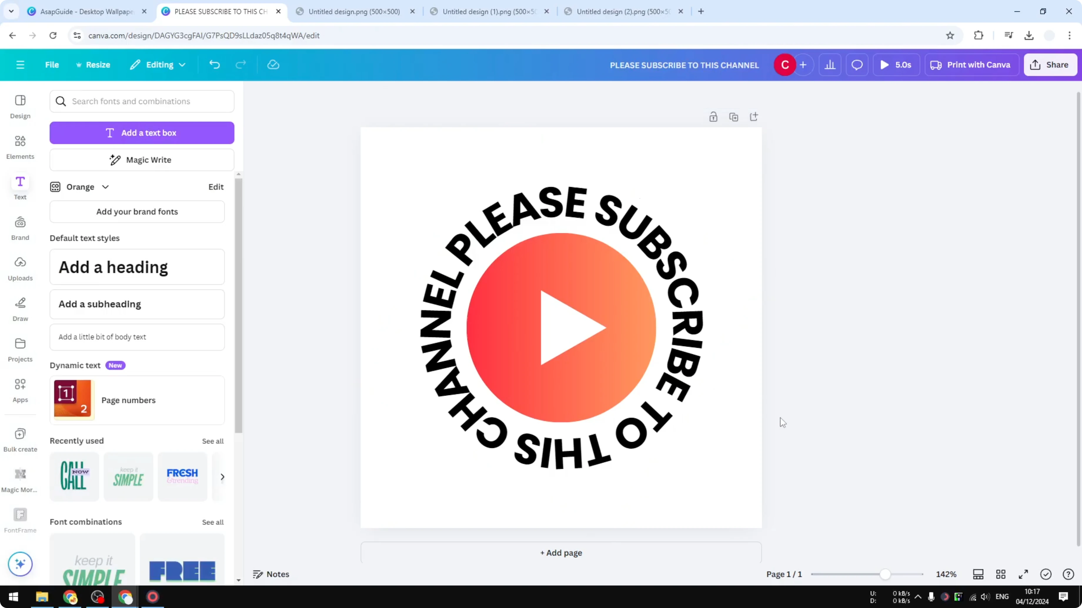 Screenshot from How to Make Circle Text in Canva at 128s