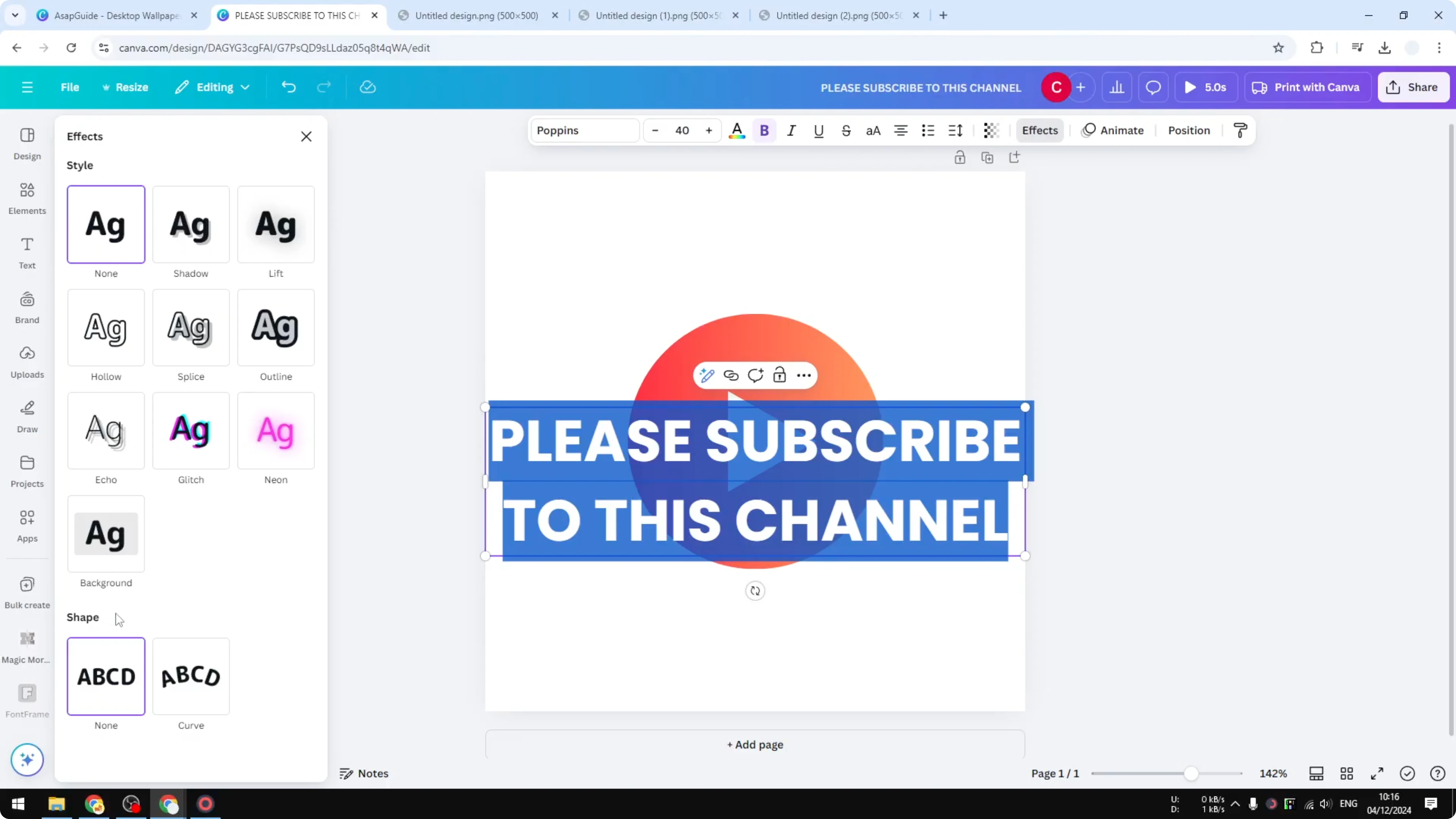Screenshot from How to Make Circle Text in Canva at 59s