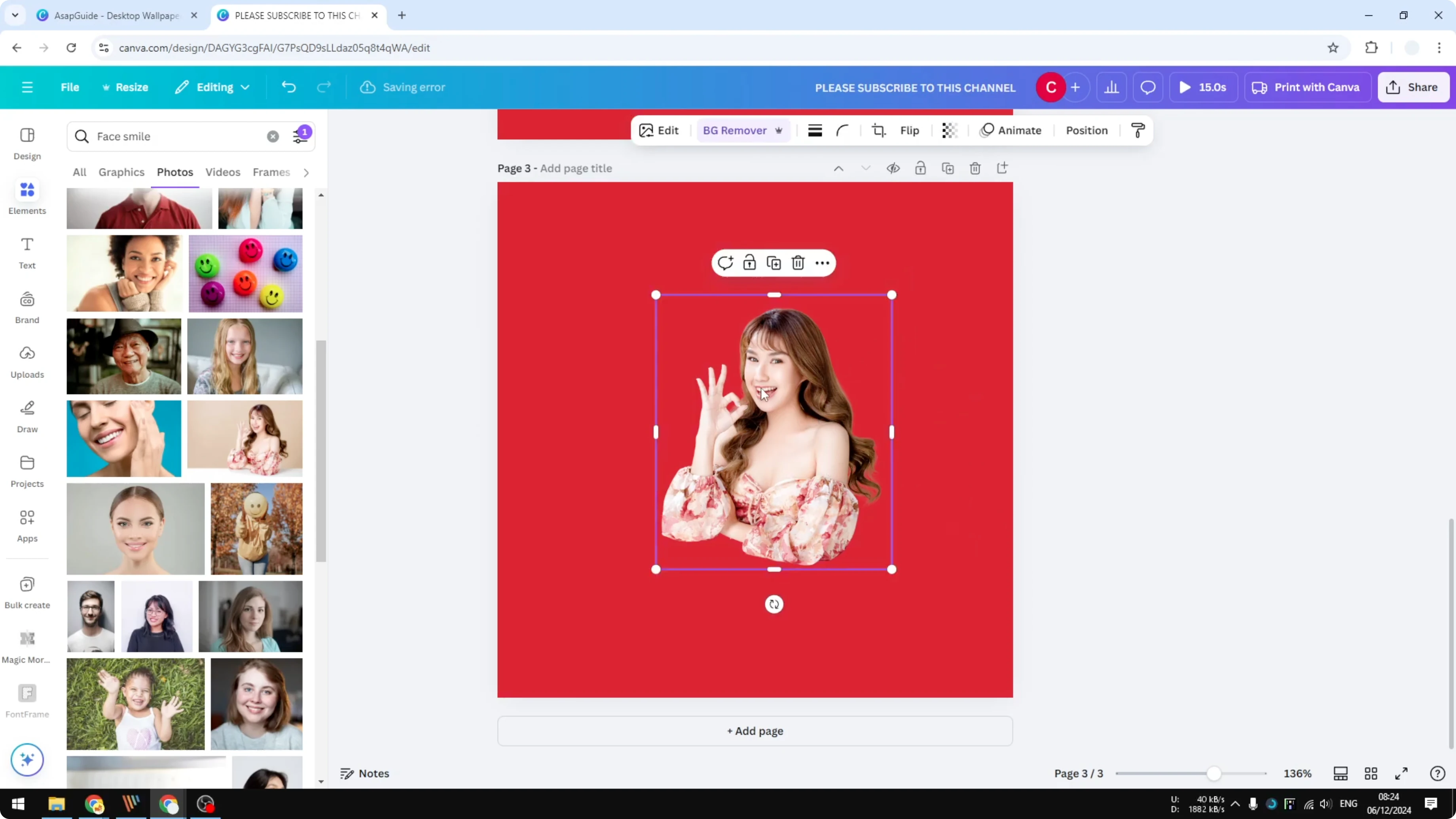 Screenshot from How to Make a Die Cut Sticker in Canva at 111s
