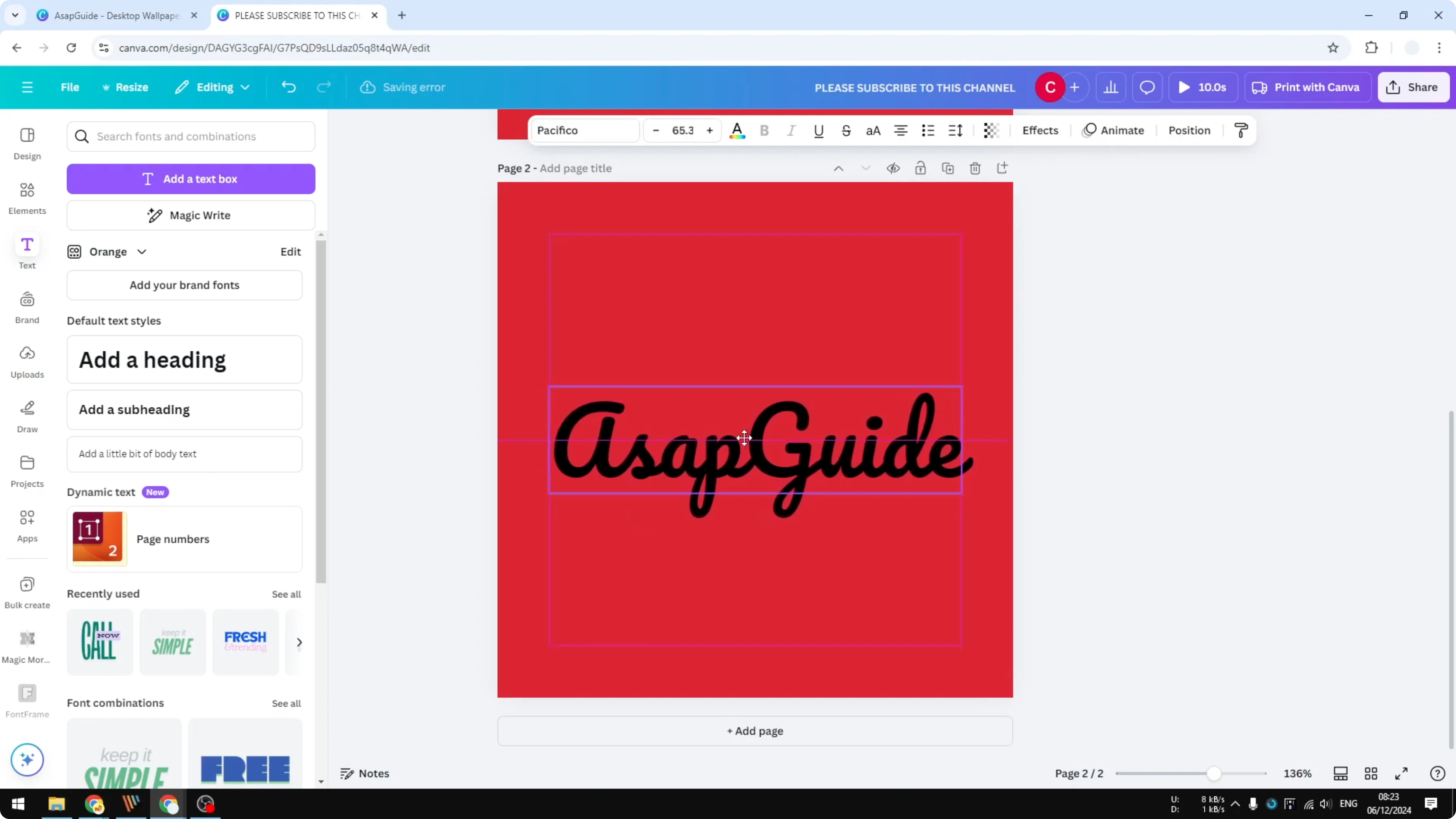 Screenshot from How to Make a Die Cut Sticker in Canva at 60s