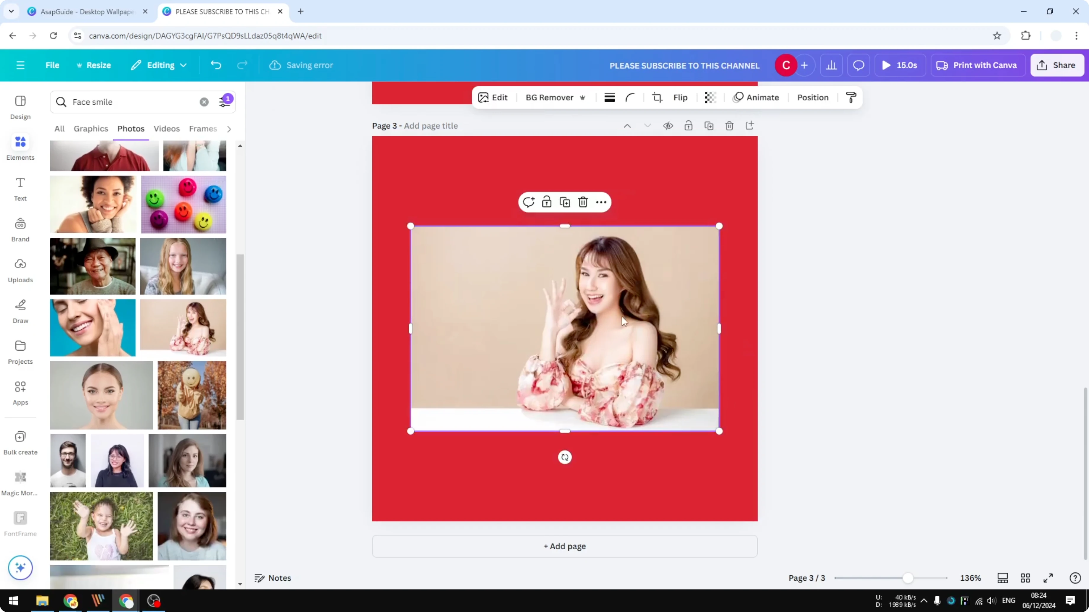 Screenshot from How to Make a Die Cut Sticker in Canva at 98s